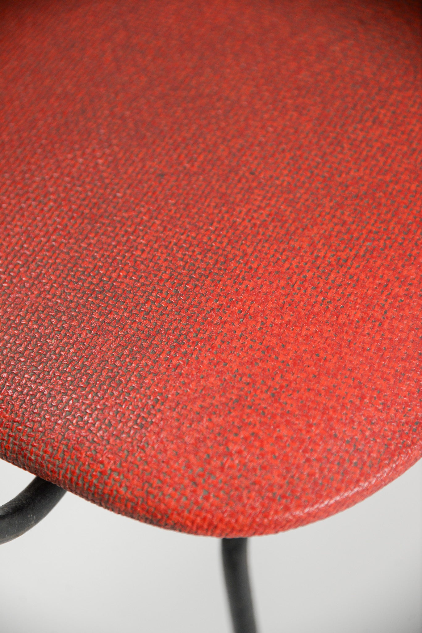 Metal Frame Chair with Red Upholstery / メタルフレーム チェア レッド
