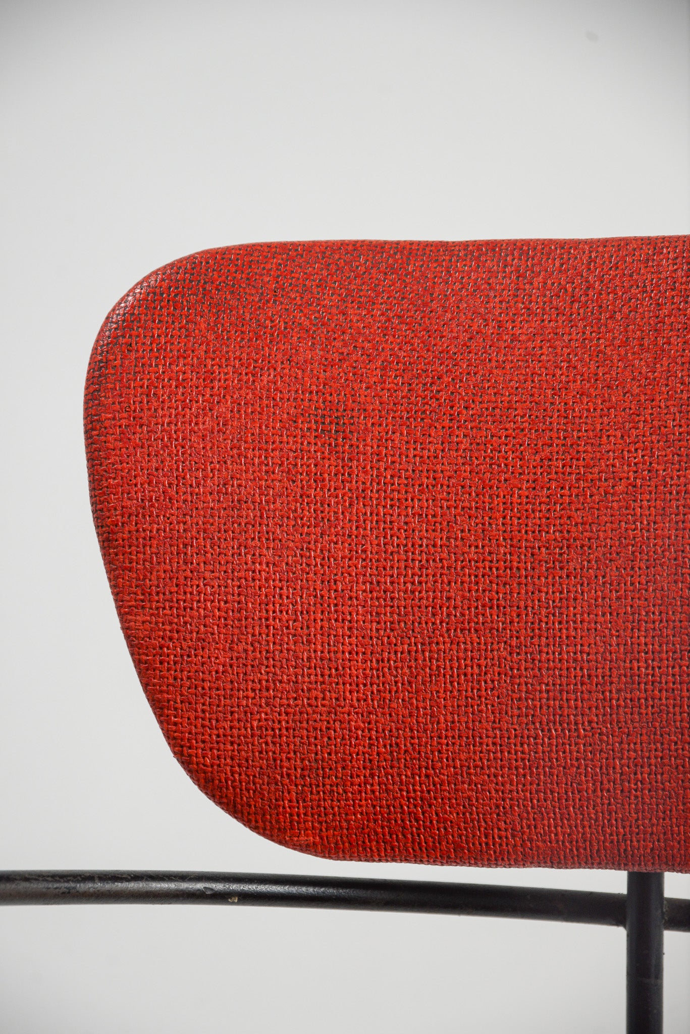Metal Frame Chair with Red Upholstery / メタルフレーム チェア レッド