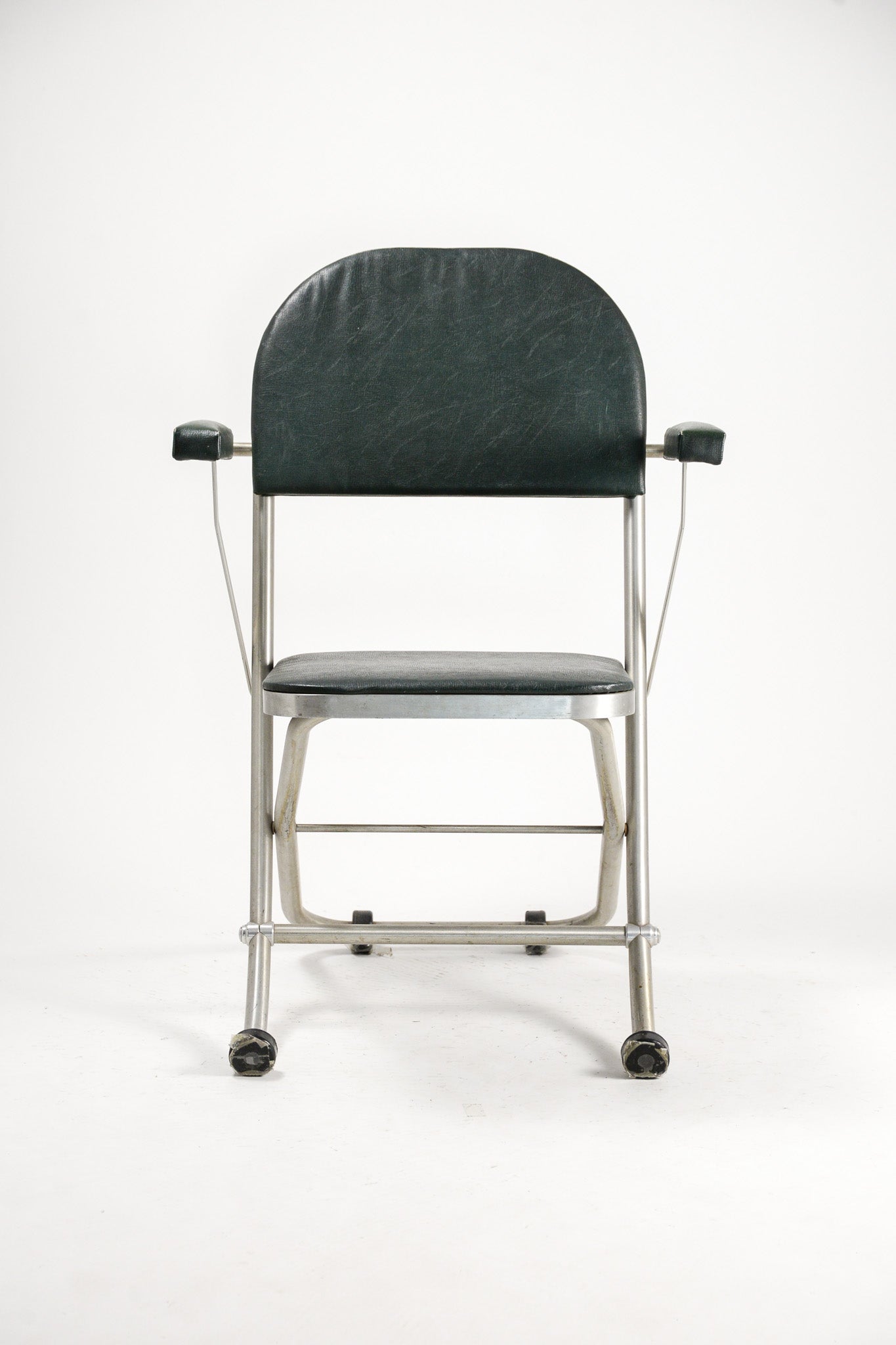 Green Fabric Folding Chair / 緑ファブリック 折りたたみイス