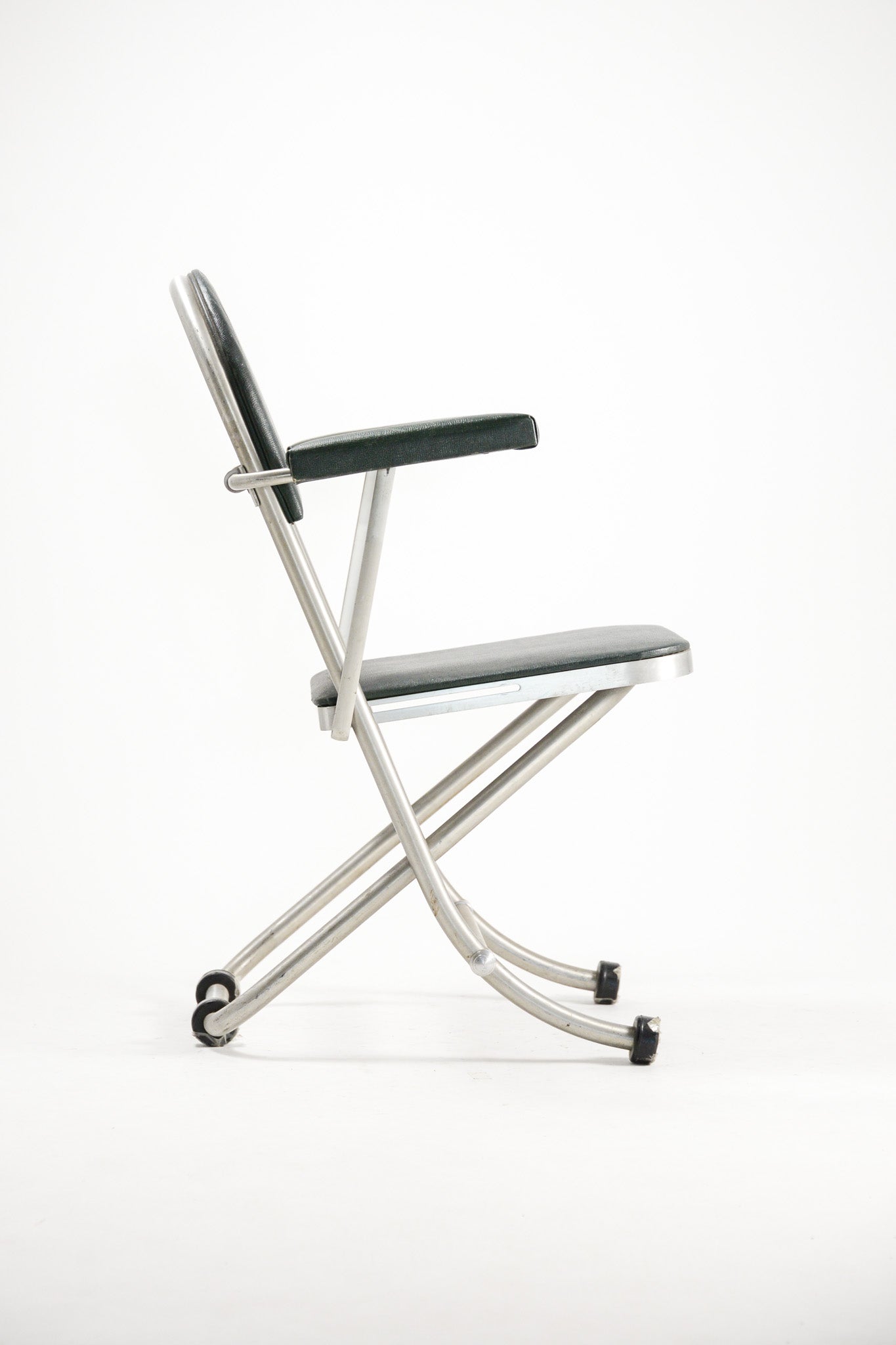 Green Fabric Folding Chair / 緑ファブリック 折りたたみイス