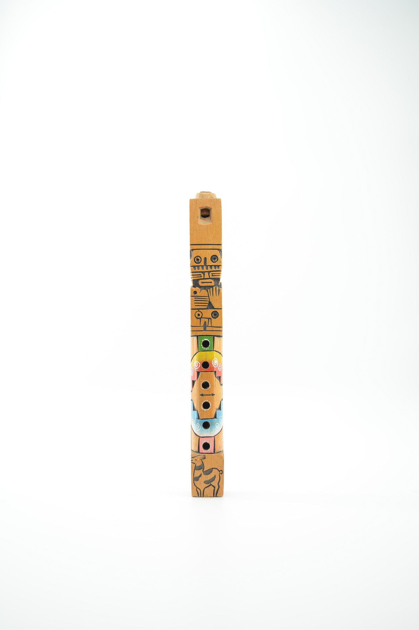 Peruvian Carved Wood Flute / ペルー製 木彫り フルート