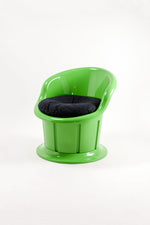 Black Fabric Green Chair / 黒ファブリックグリーンチェア