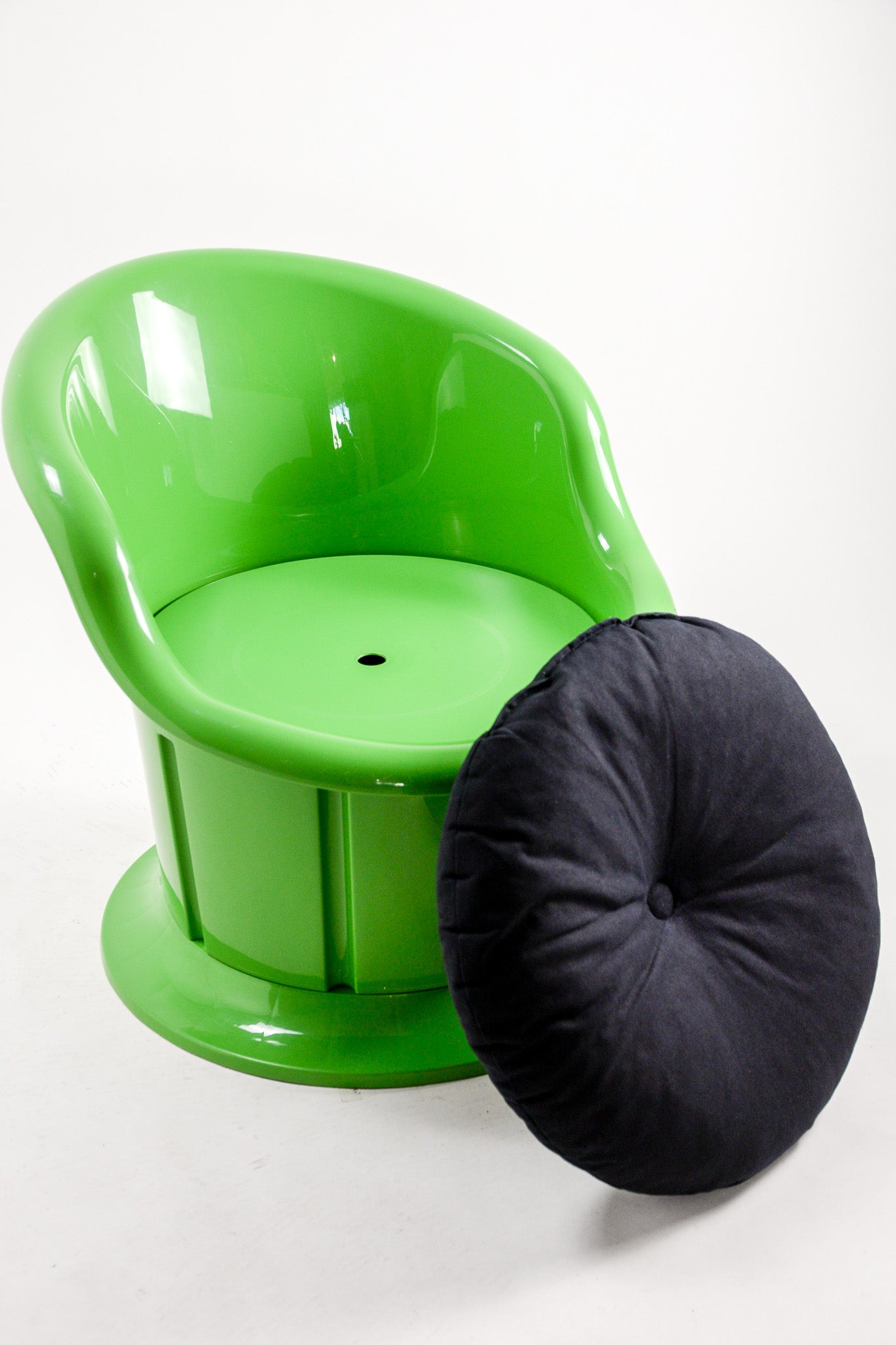 Black Fabric Green Chair / 黒ファブリックグリーンチェア