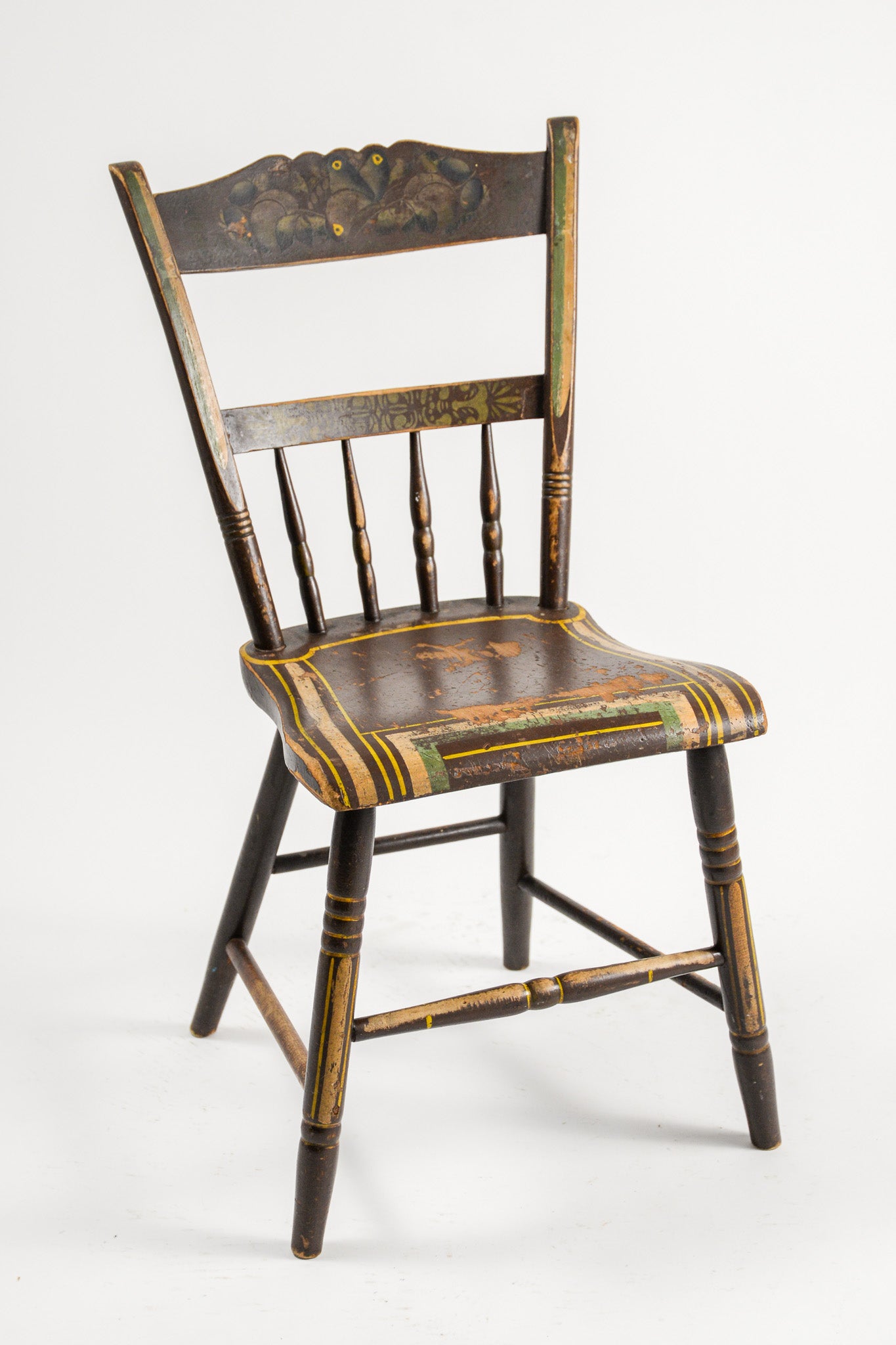 Antique Hand-Painted Spindle Chair / アンティーク ハンドペイント スピンドルチェア