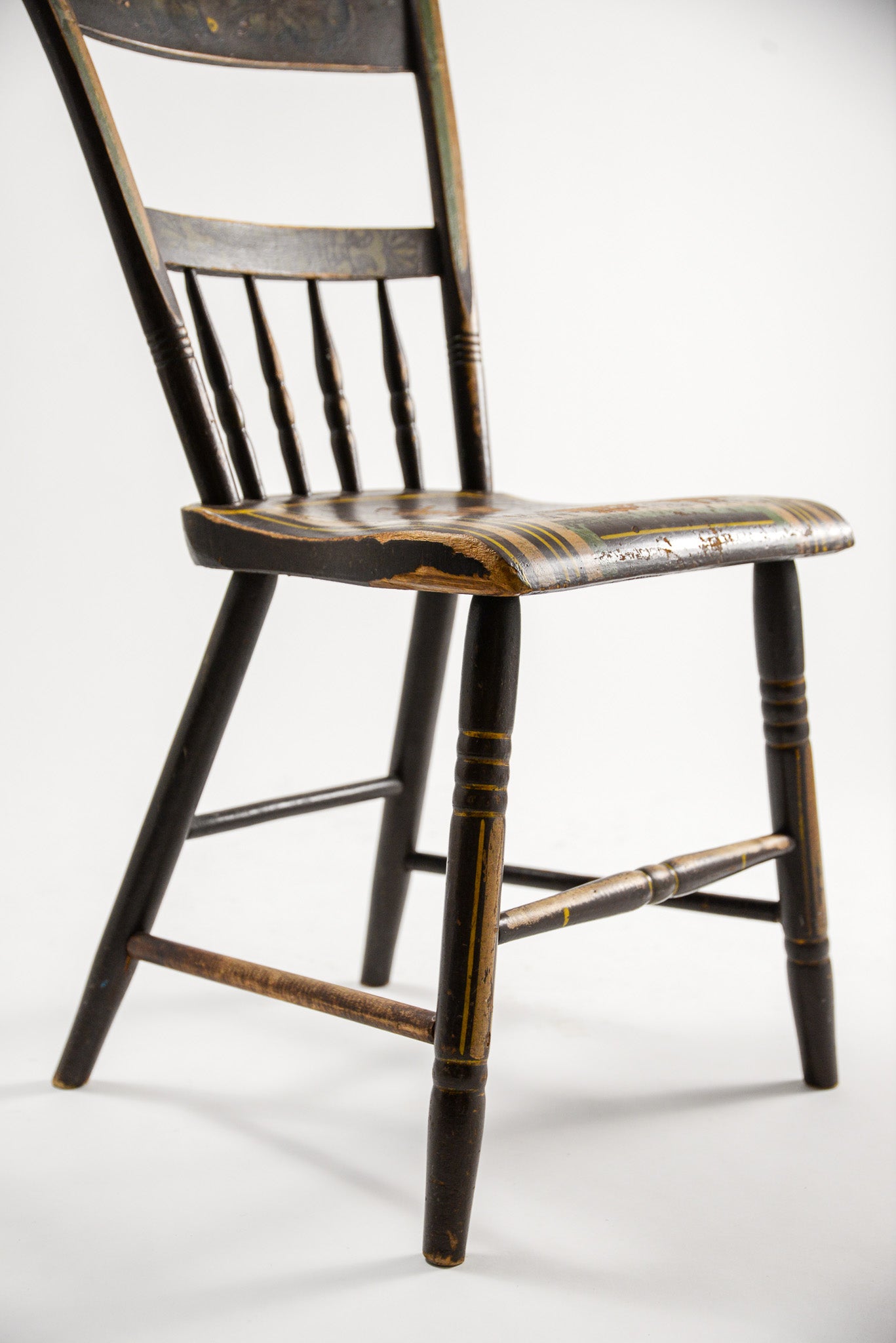 Antique Hand-Painted Spindle Chair / アンティーク ハンドペイント スピンドルチェア