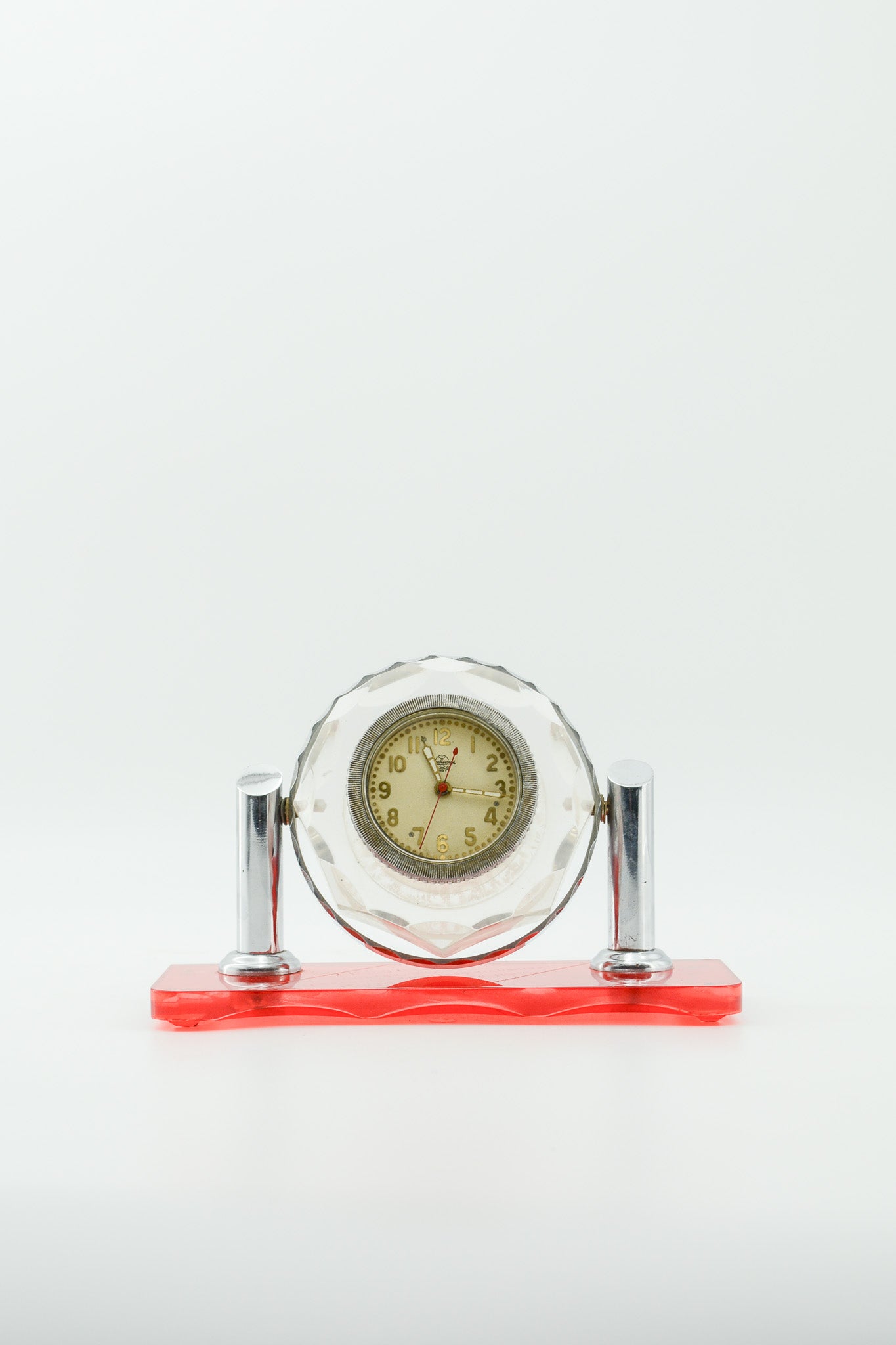 Red and Clear Table Clock / 赤とクリア 置き時計