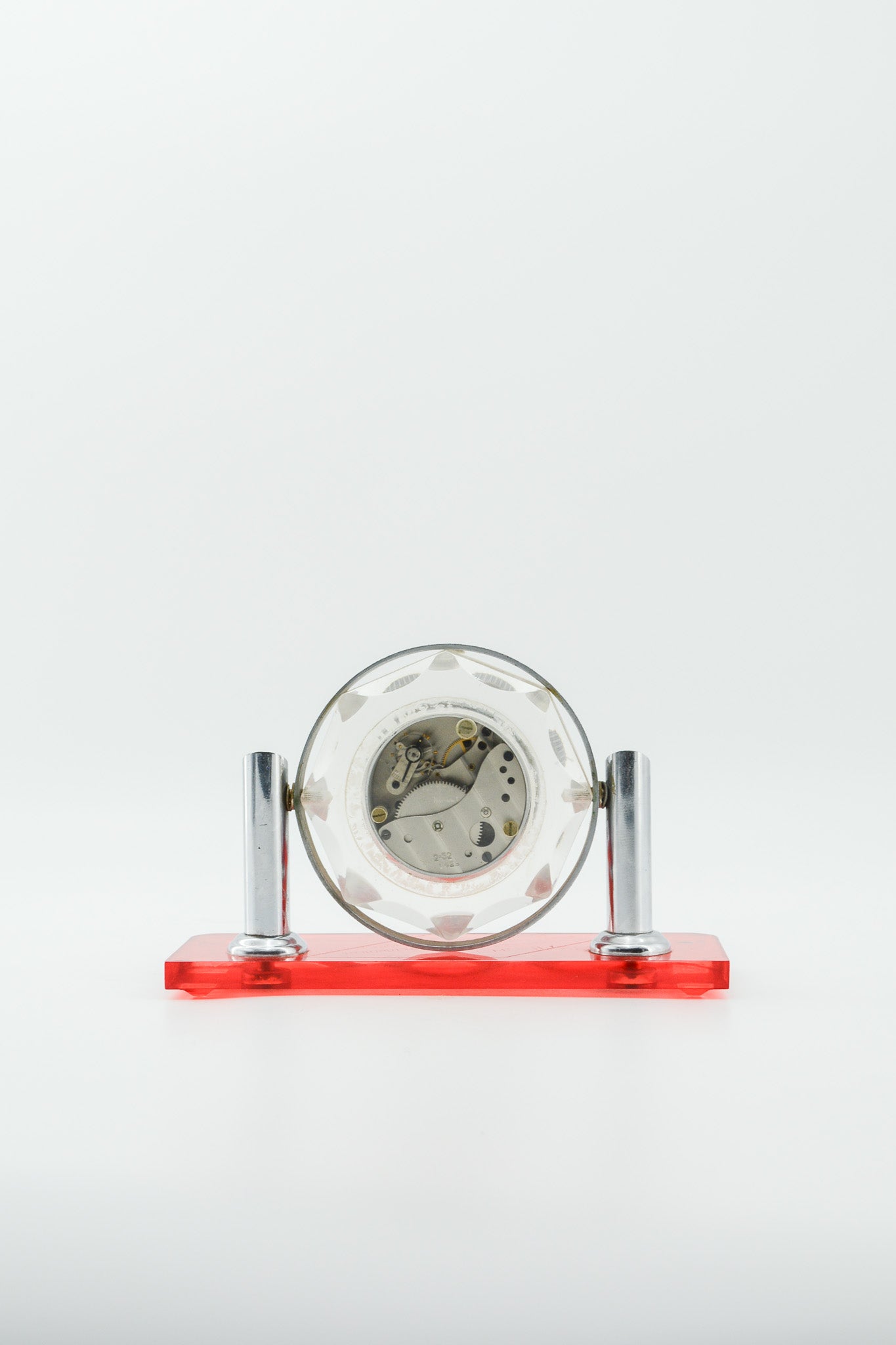 Red and Clear Table Clock / 赤とクリア 置き時計