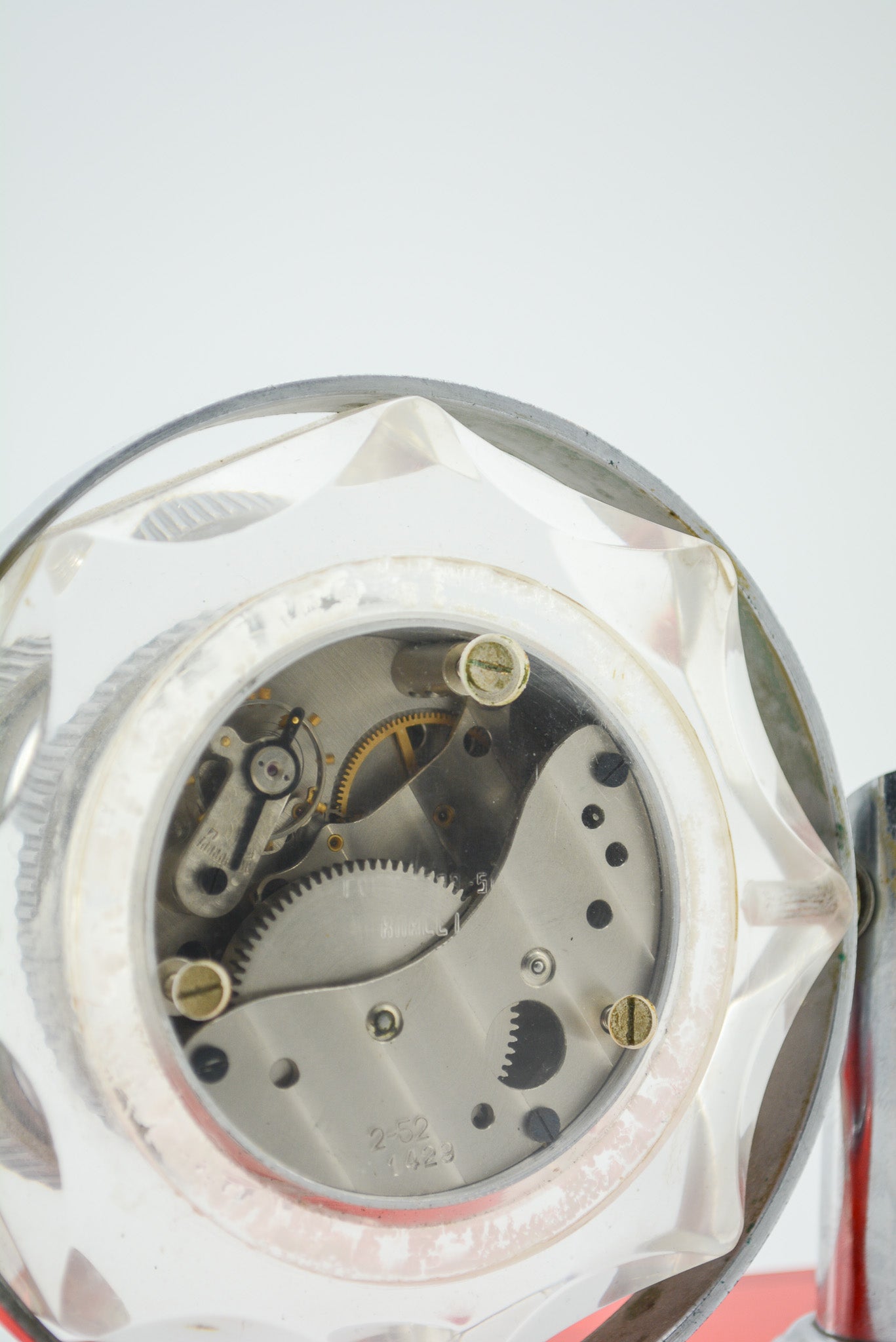 Red and Clear Table Clock / 赤とクリア 置き時計