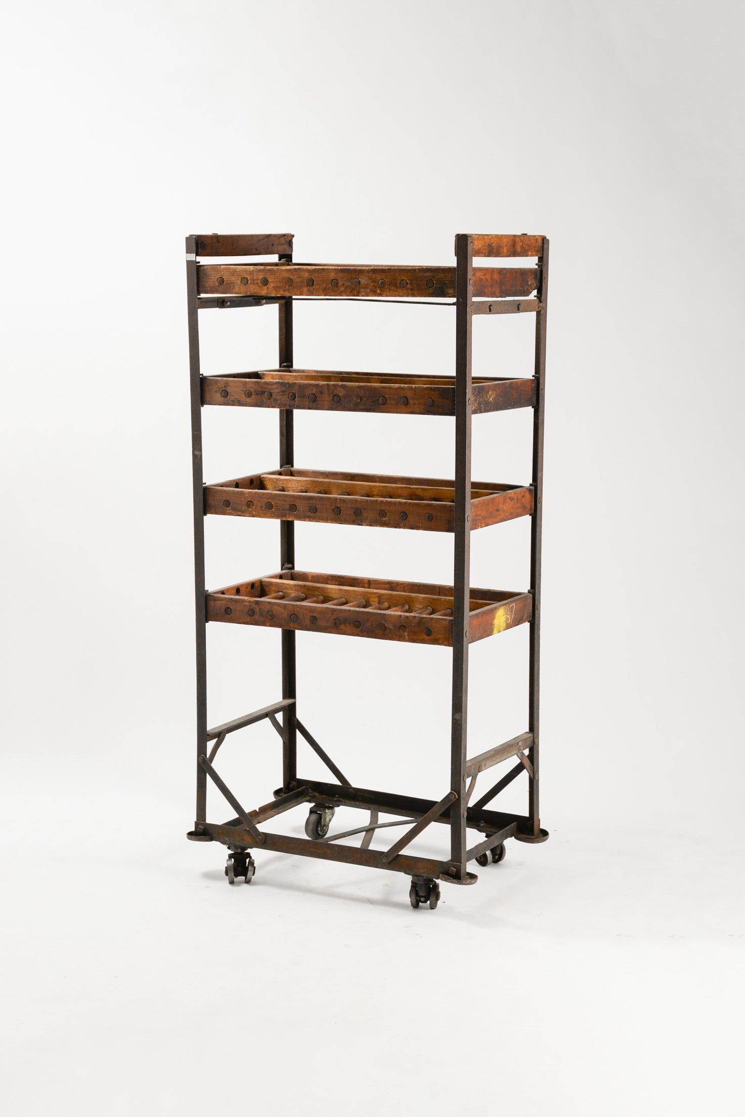 Vintage Wood &amp; Iron Shoes Rack / ヴィンテージ ウッド&アイアン シューズラック
