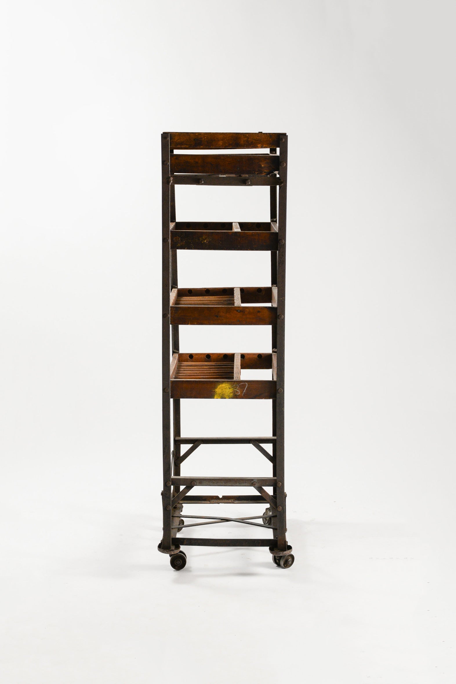 Vintage Wood &amp; Iron Shoes Rack / ヴィンテージ ウッド&アイアン シューズラック