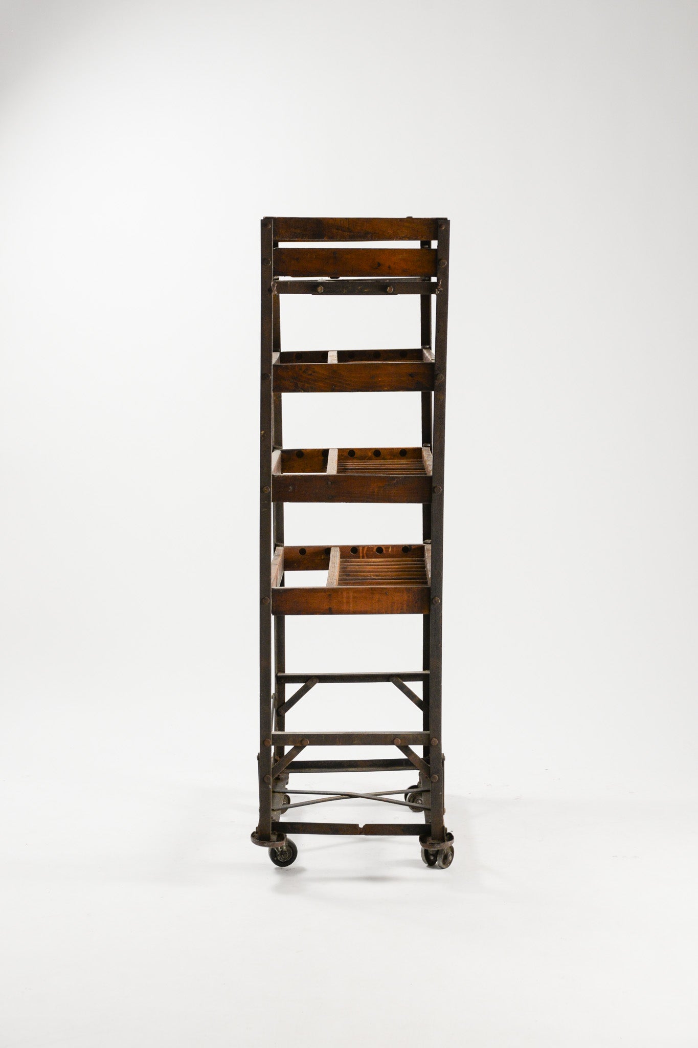 Vintage Wood &amp; Iron Shoes Rack / ヴィンテージ ウッド&アイアン シューズラック