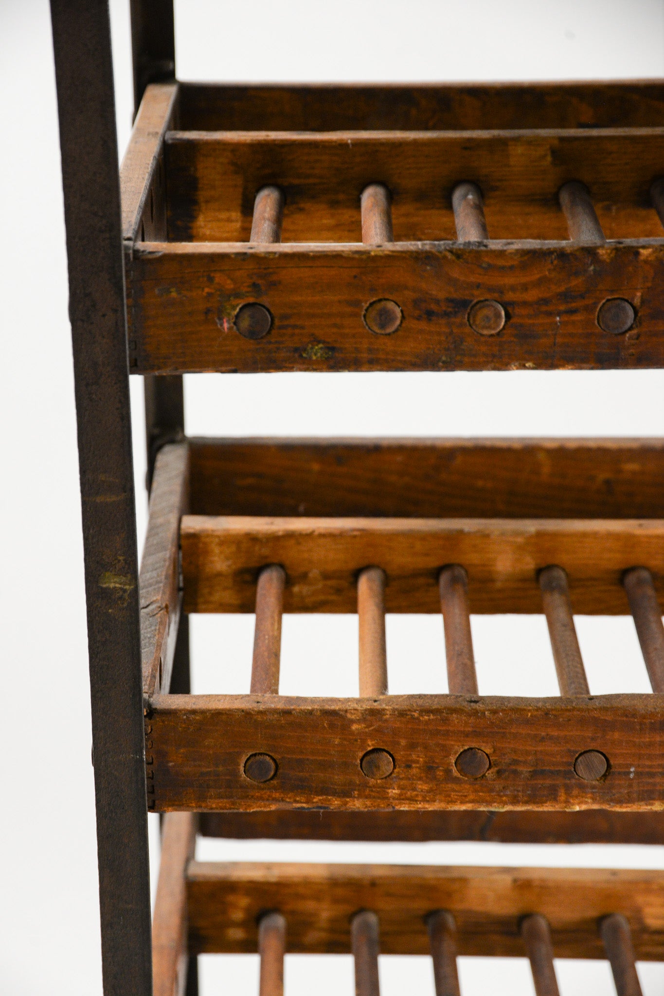 Vintage Wood &amp; Iron Shoes Rack / ヴィンテージ ウッド&アイアン シューズラック