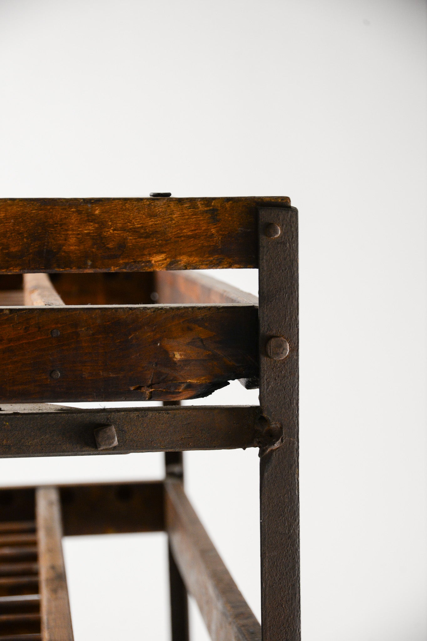 Vintage Wood &amp; Iron Shoes Rack / ヴィンテージ ウッド&アイアン シューズラック
