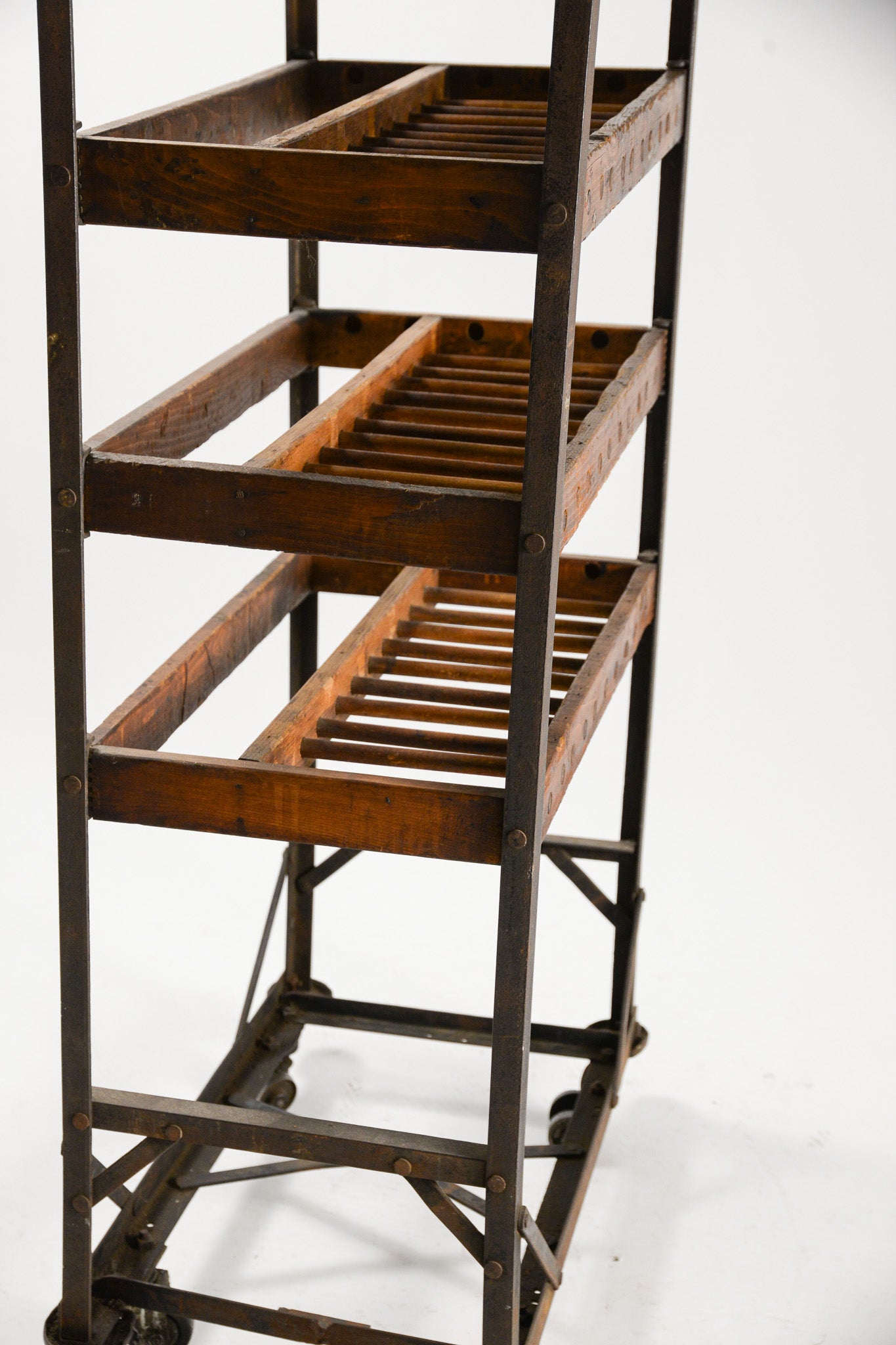 Vintage Wood &amp; Iron Shoes Rack / ヴィンテージ ウッド&アイアン シューズラック