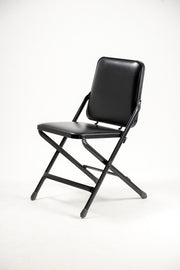 KRUEGER Black Fabric Metal Folding Chair / KRUEGER 黒ファブリック メタル折りたたみイス