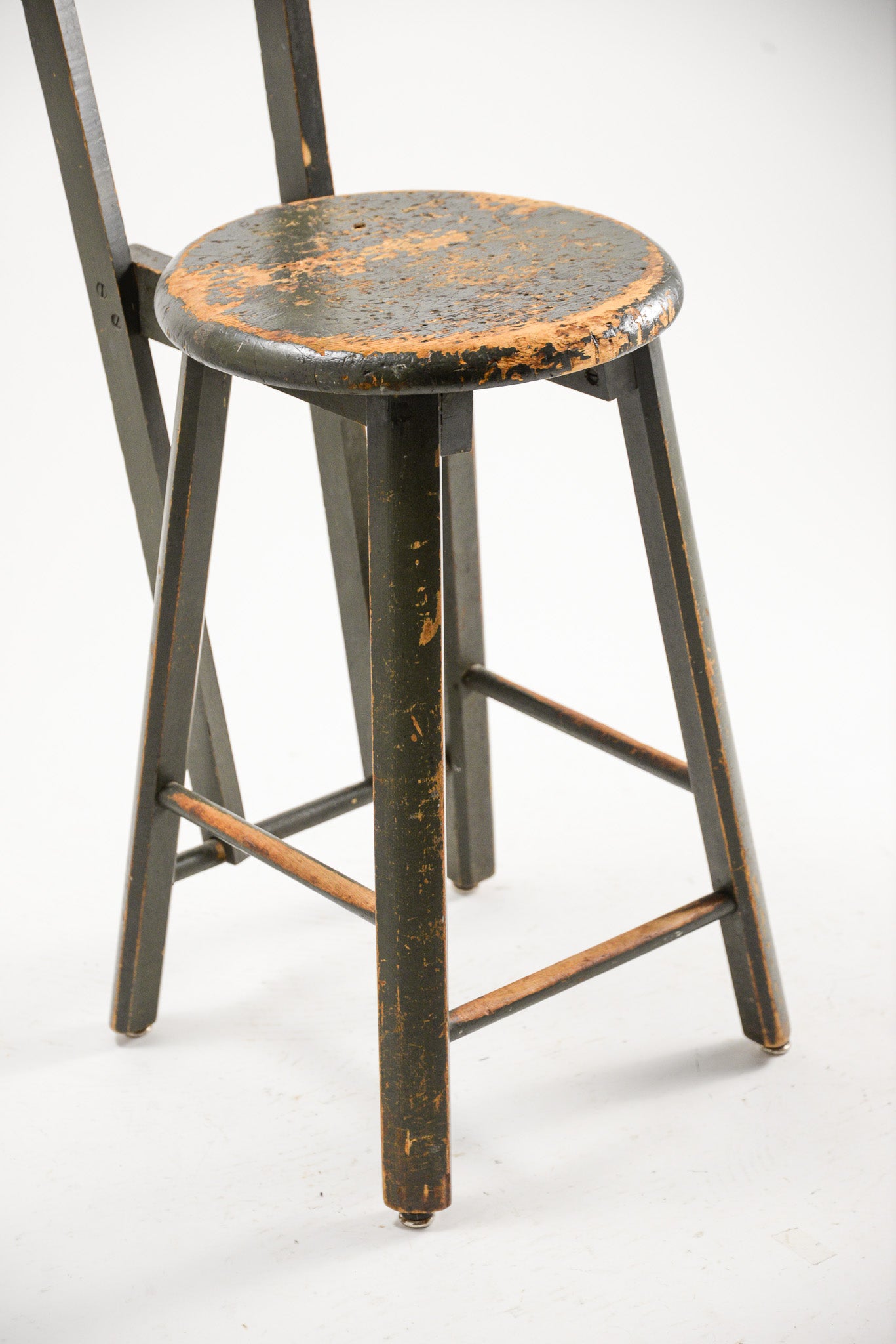 Vintage Wooden High Stool / ヴィンテージ 木製ハイスツール