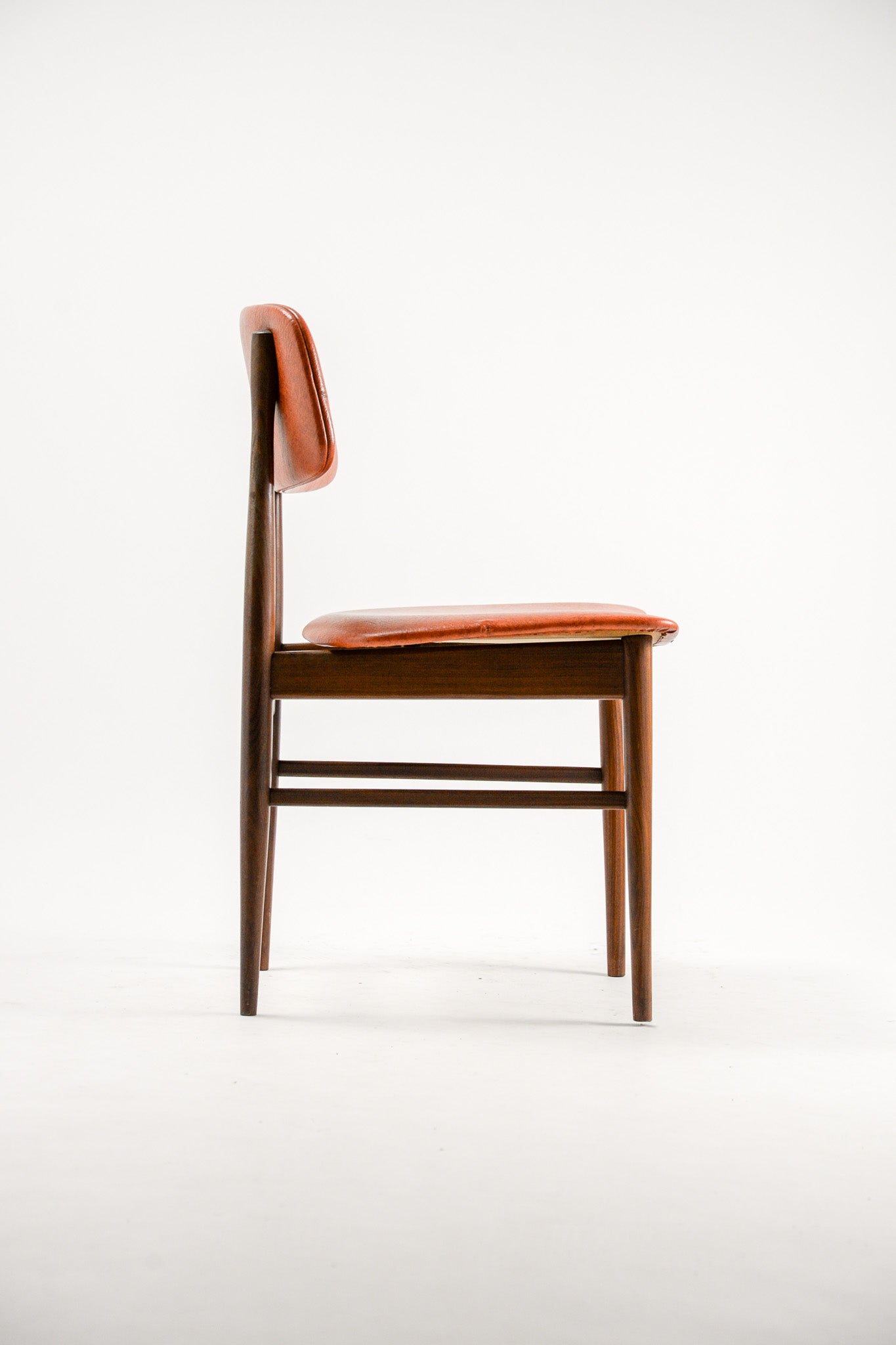 Dining Chair with Orange Faux Leather / ダイニングチェア（オレンジフェイクレザー）