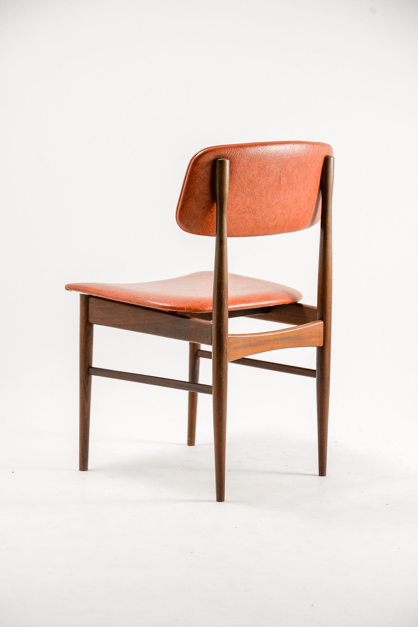 Dining Chair with Orange Faux Leather / ダイニングチェア（オレンジフェイクレザー）