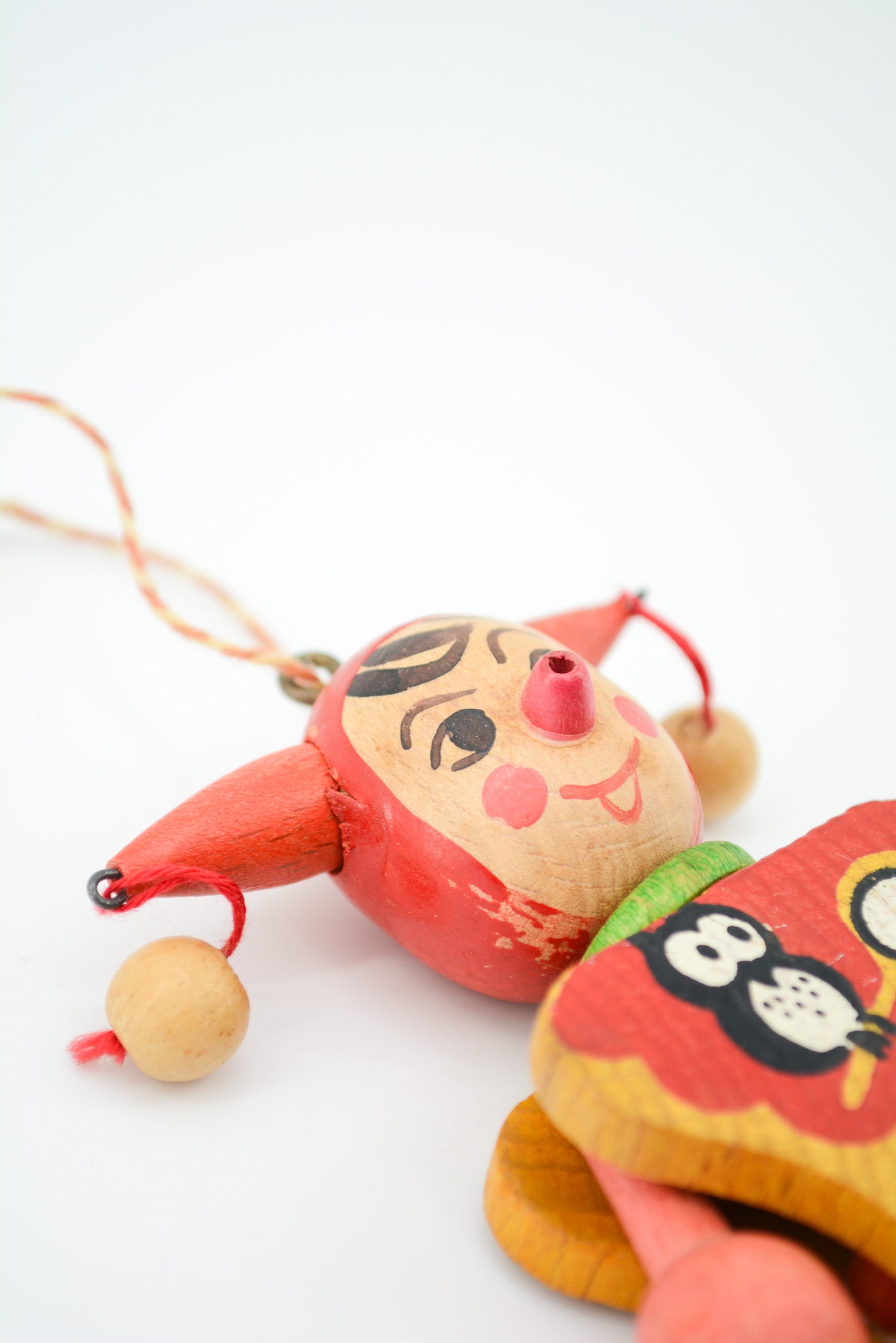 Wooden Jumping Jack Puppet "Jester" / 木製のあやつり人形（ピエロ）