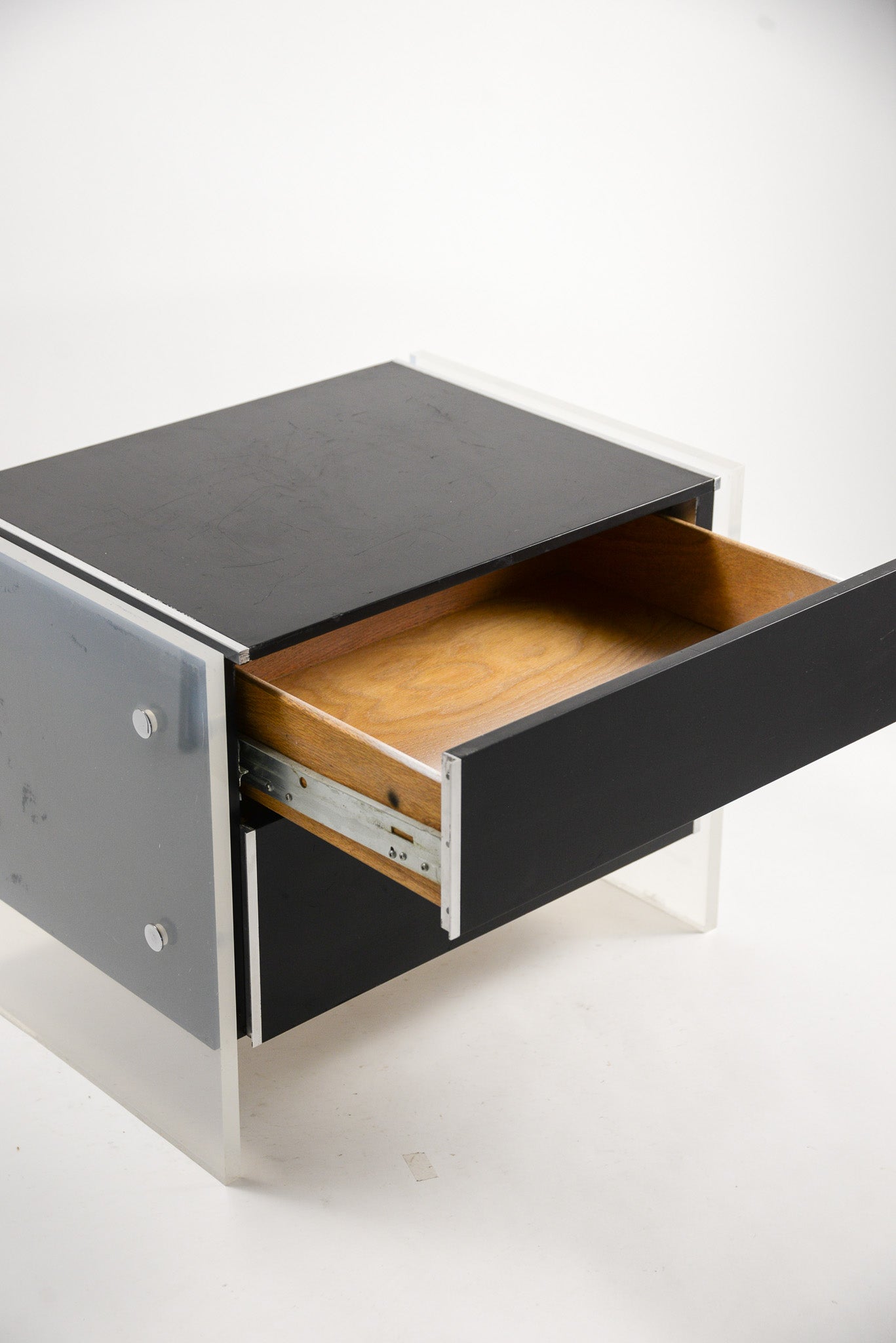 Lucite Drawer Side Table / アクリル引き出し付き サイドテーブル