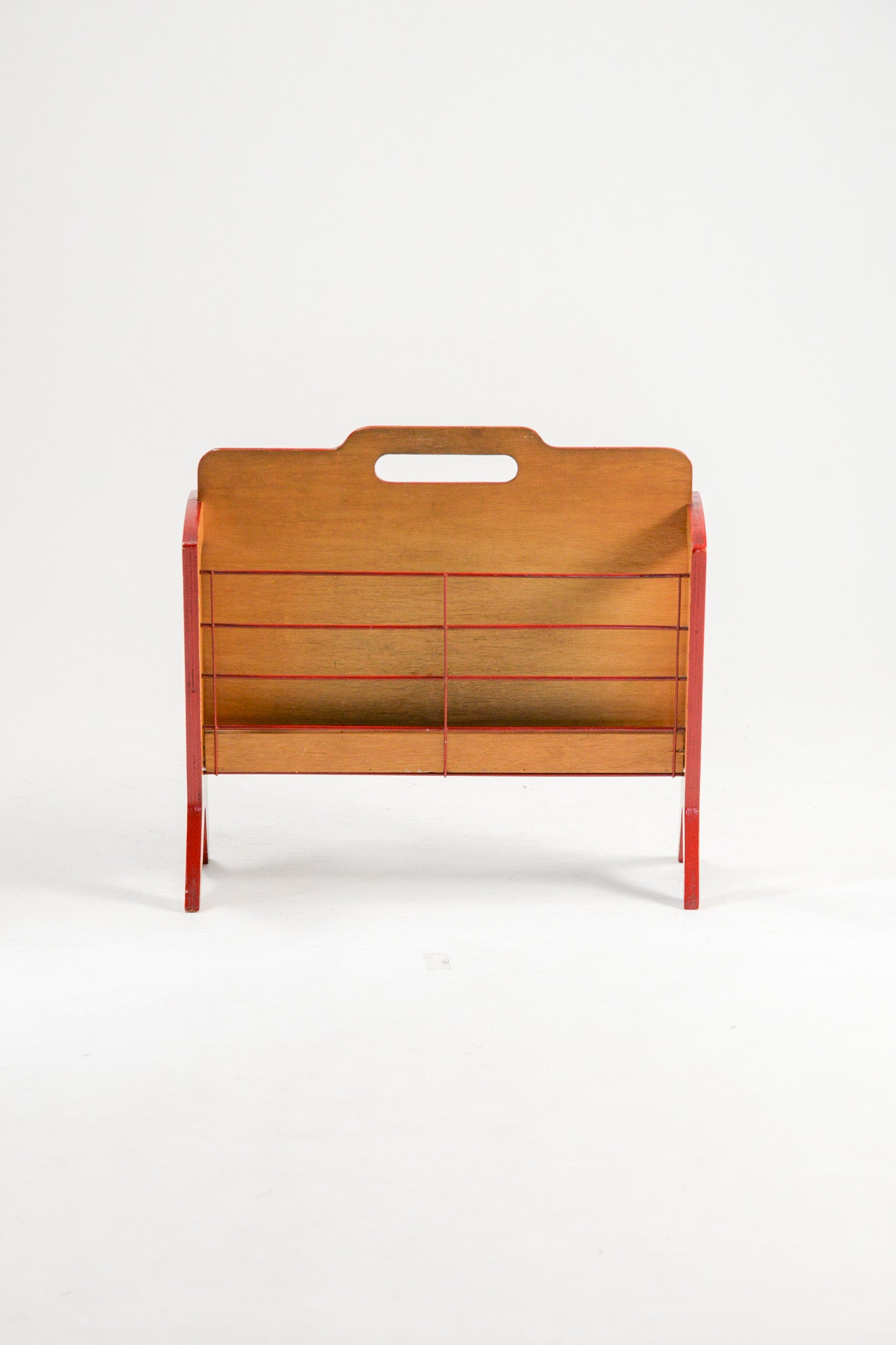 Vintage Wood & Red Wire Book Rack / ビンテージ ウッド×レッドワイヤー ブックラック