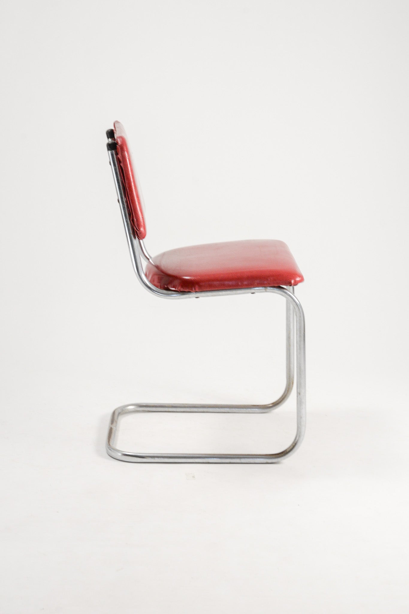 Vintage Red Lame Fabric Side Chair / 赤ラメファブリックチェア