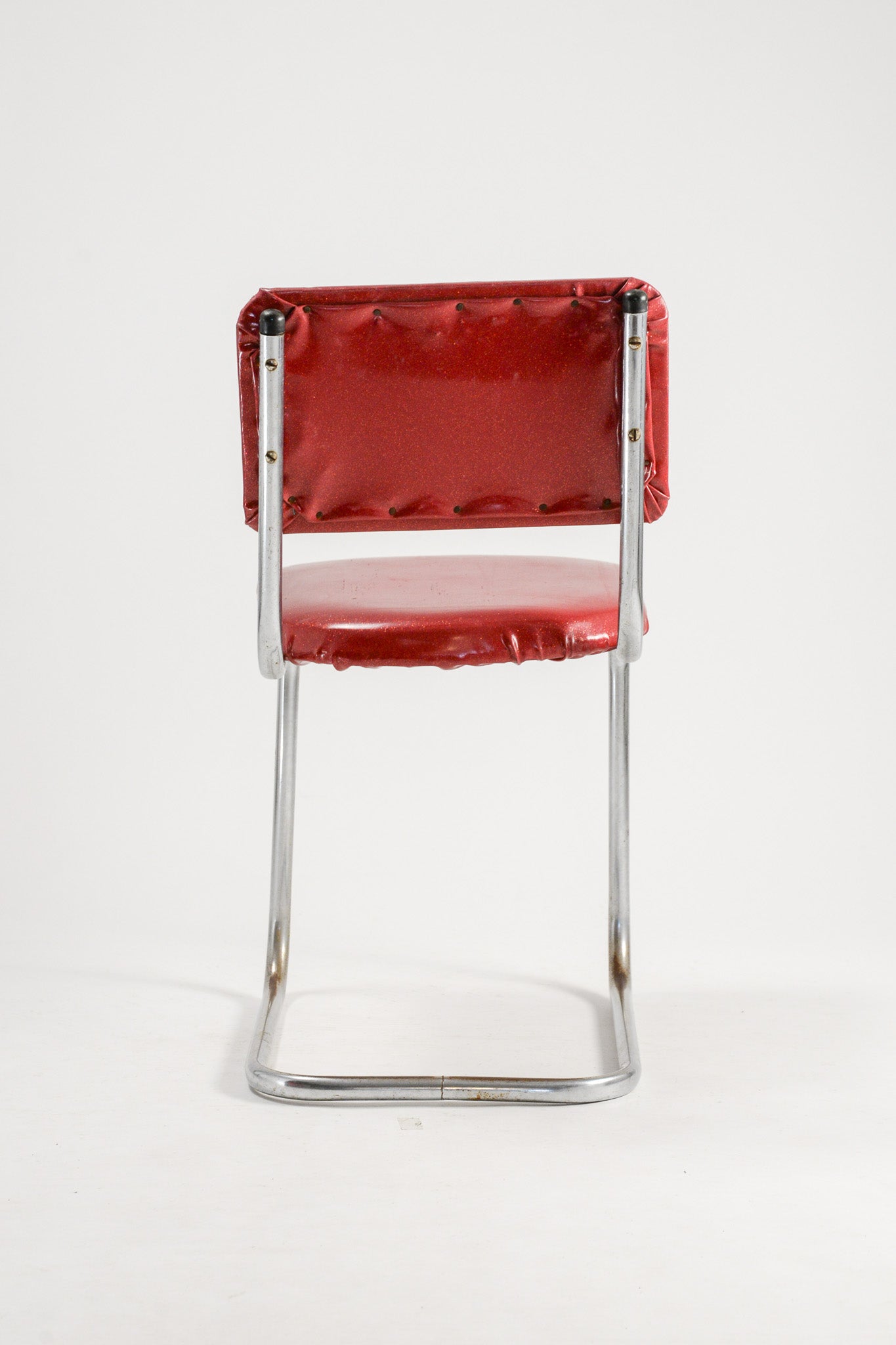 Vintage Red Lame Fabric Side Chair / 赤ラメファブリックチェア