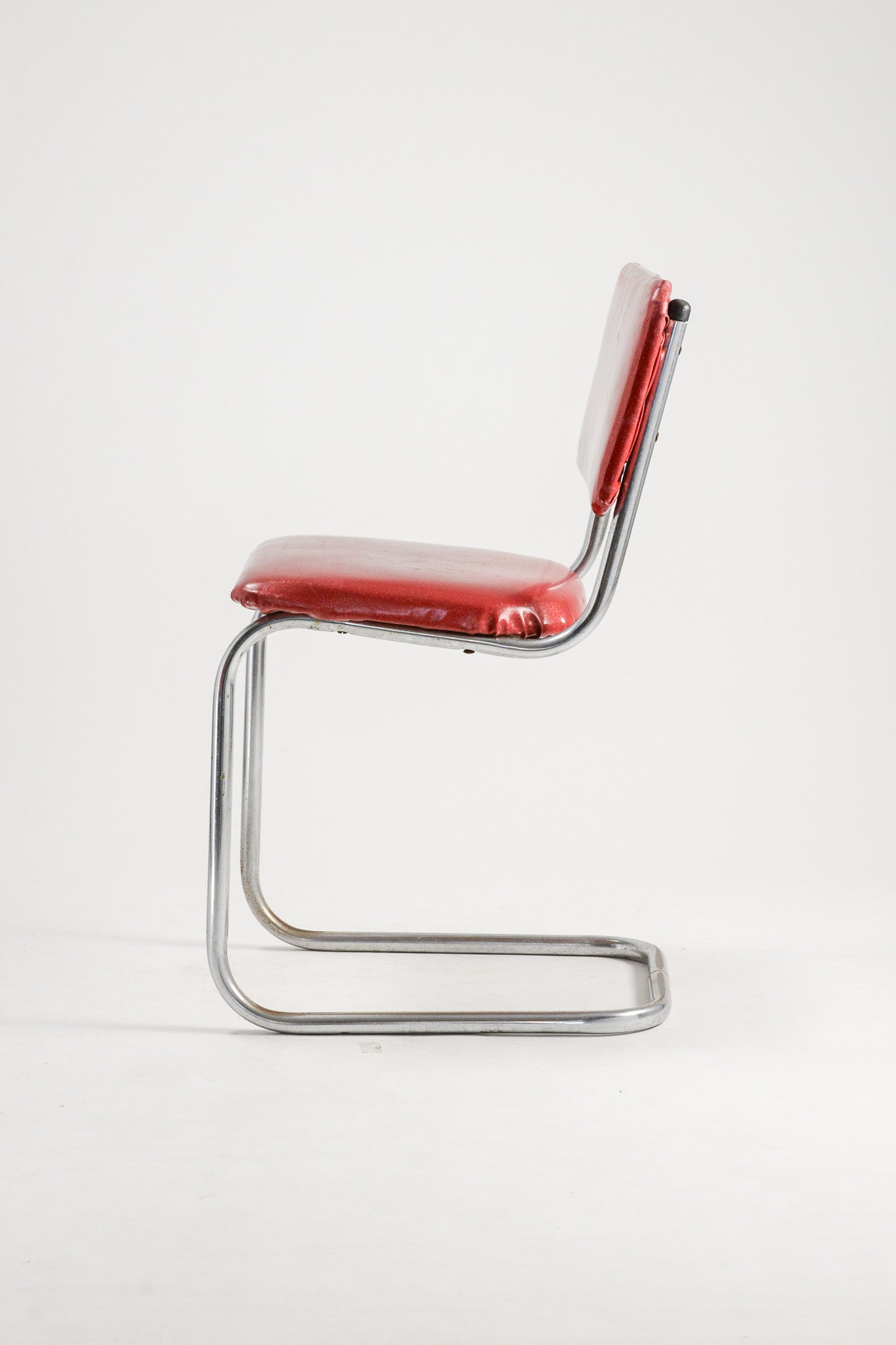 Vintage Red Lame Fabric Side Chair / 赤ラメファブリックチェア