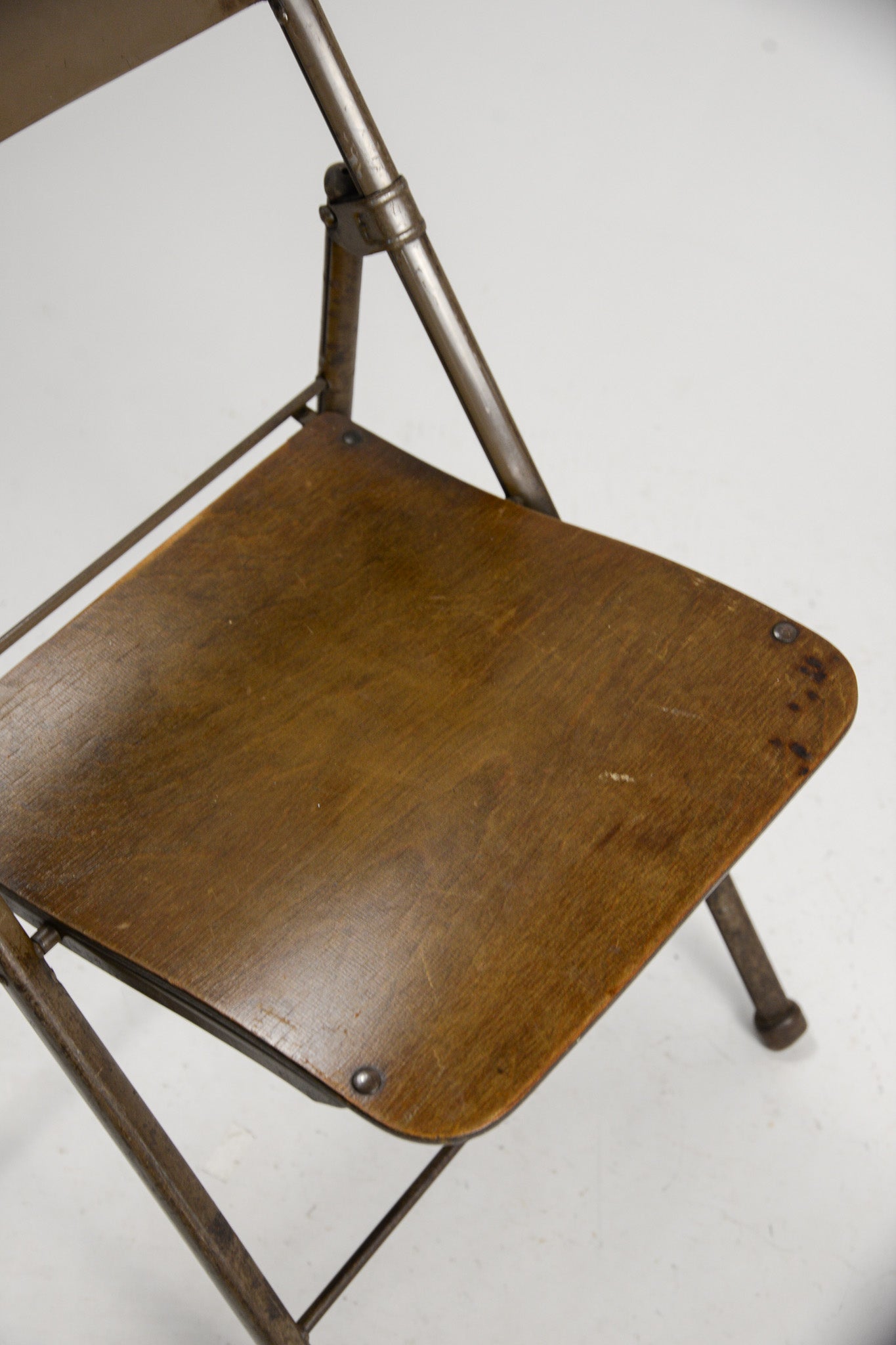 Folding Chair with Wood Seat & Metal Frame / 木座面×メタル 折りたたみイス