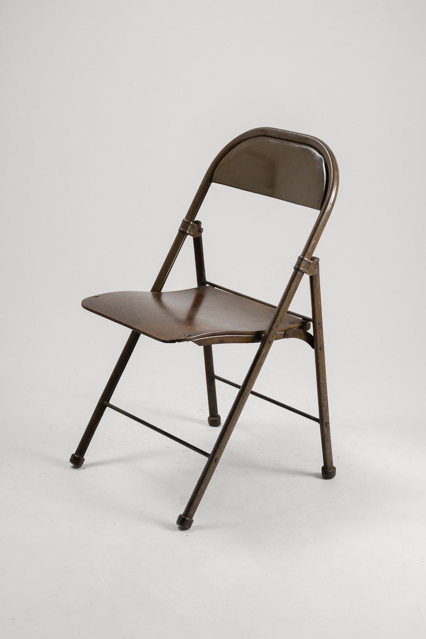 Folding Chair with Wood Seat &amp; Metal Frame / 木座面×メタル 折りたたみイス