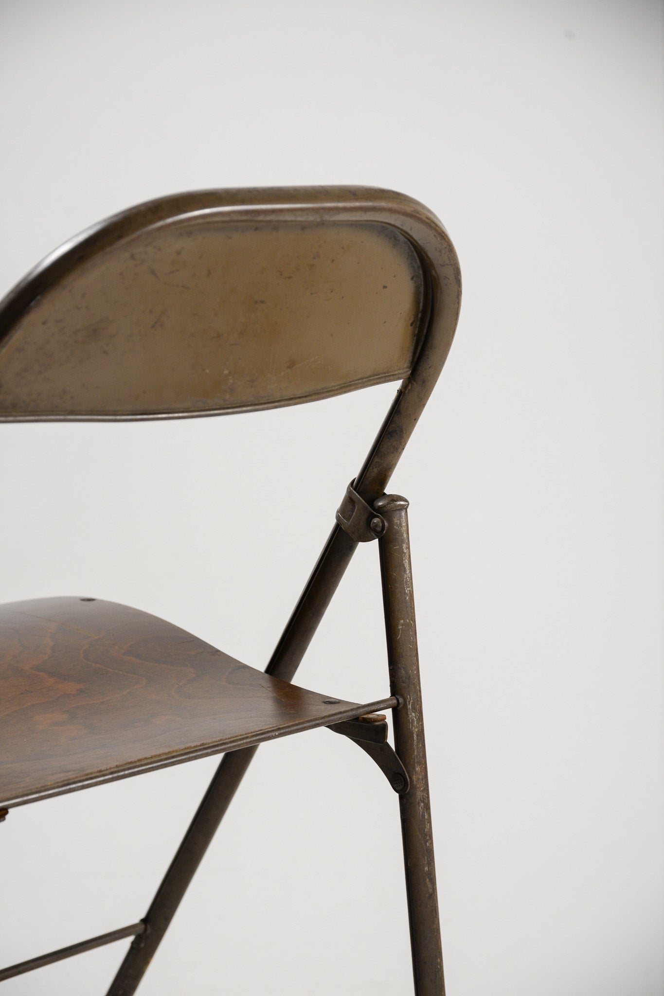 Folding Chair with Wood Seat &amp; Metal Frame / 木座面×メタル 折りたたみイス