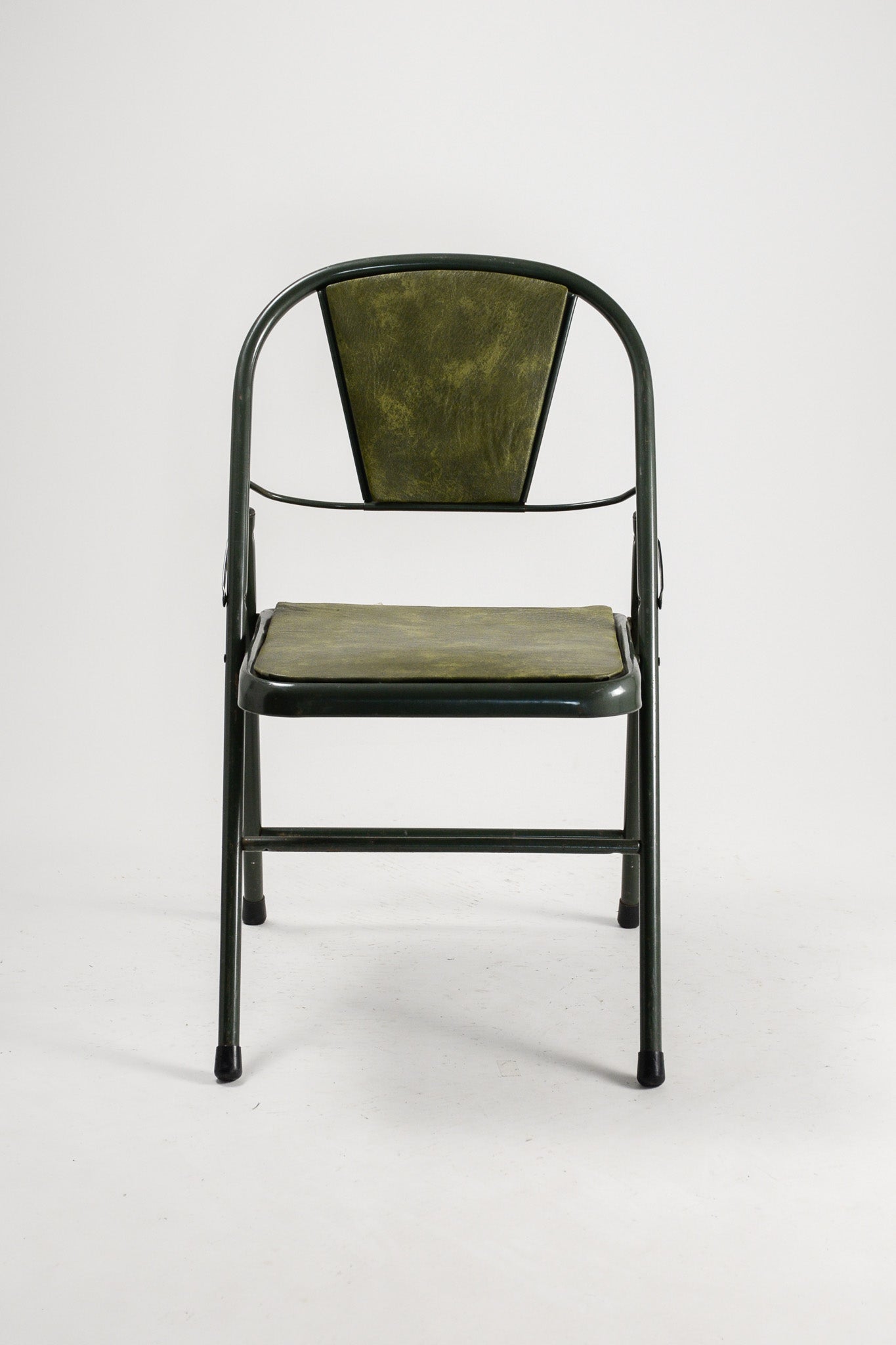 Green Fabric Folding Chair / 緑ファブリック 折りたたみイス