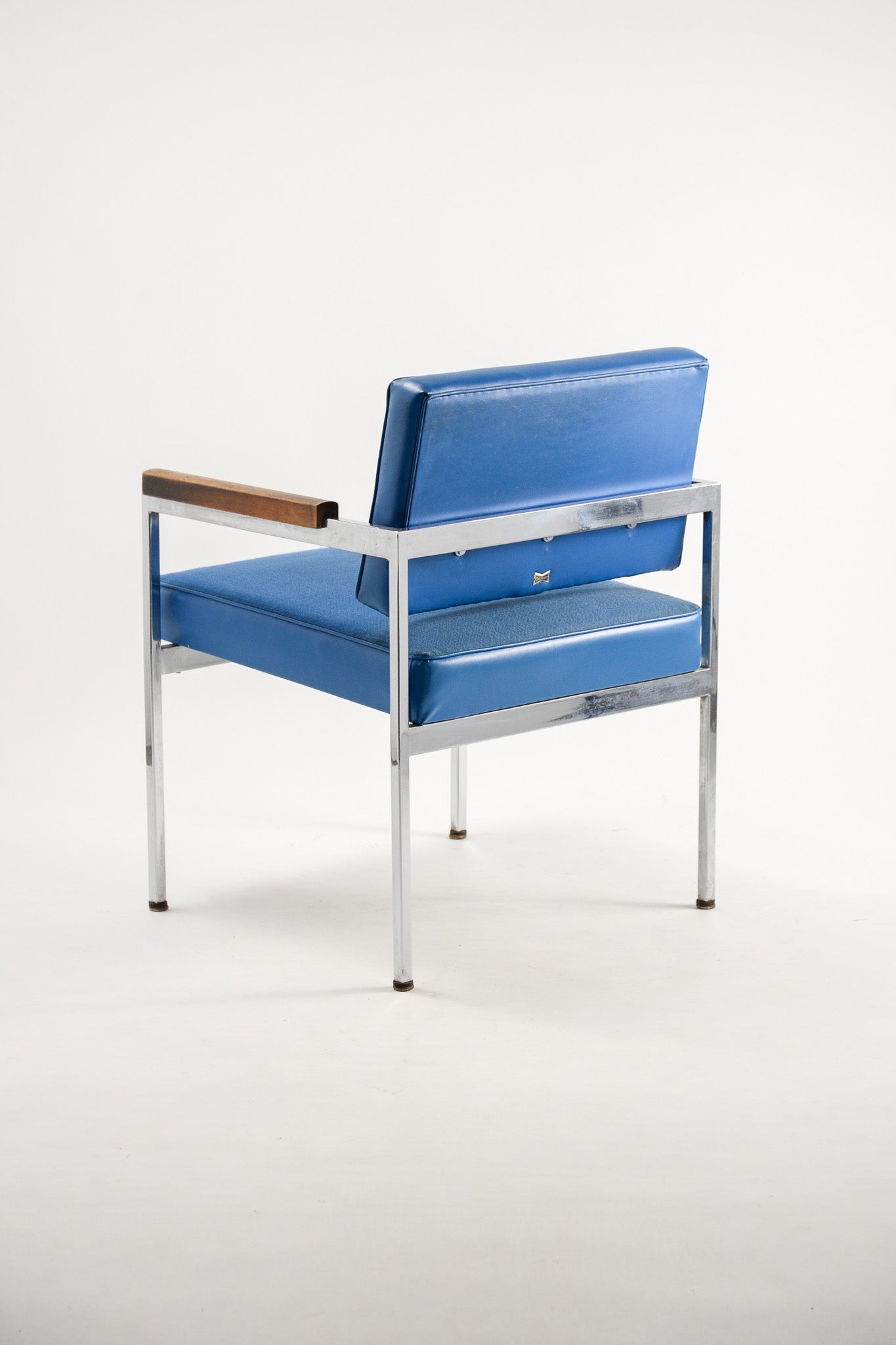 Blue Fabric Leather Armchair / ブルーファブリック アームチェア