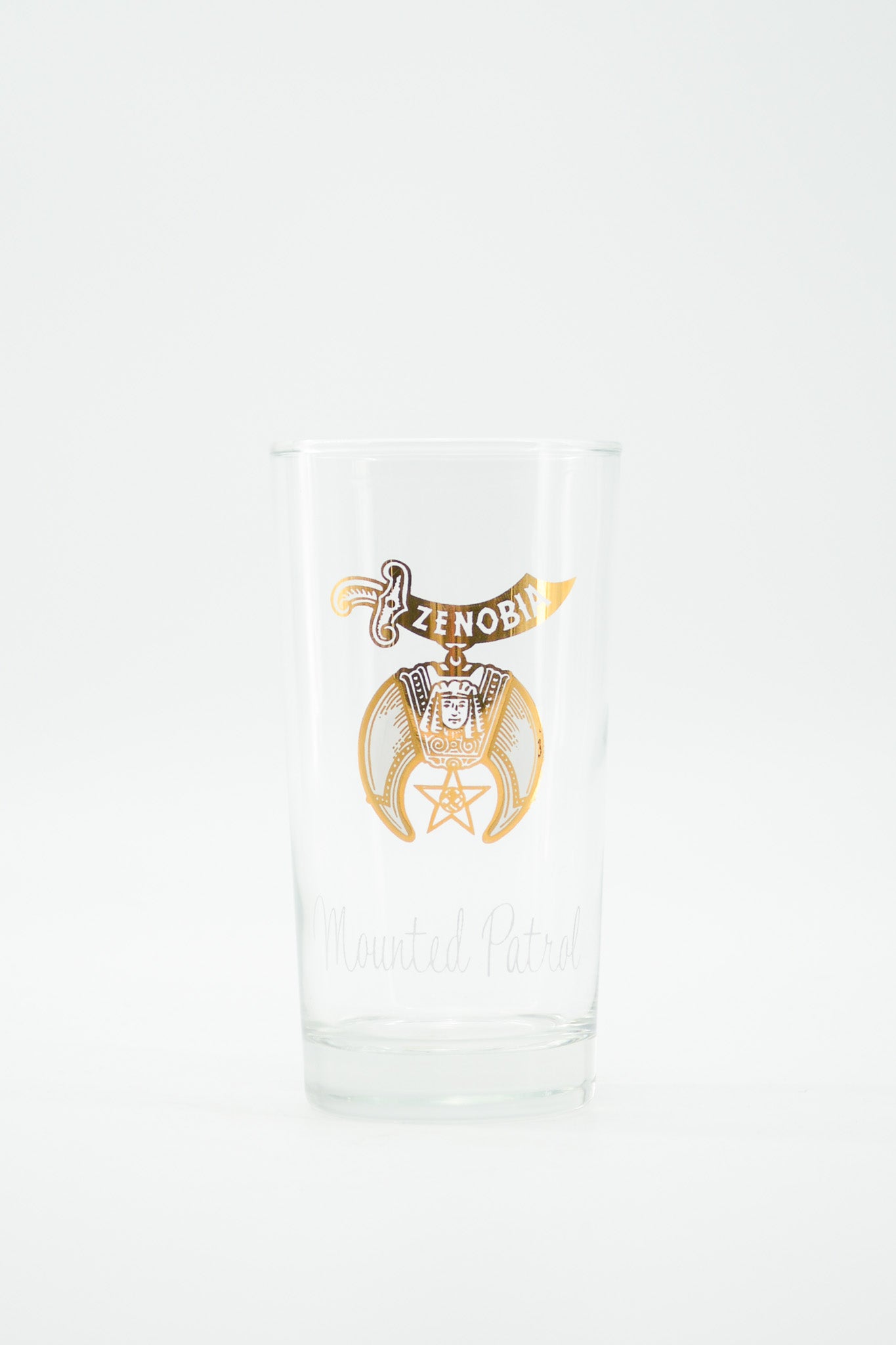 Shriner Glass Light Blue & Gold / シュライナー グラス 水色、金プリント