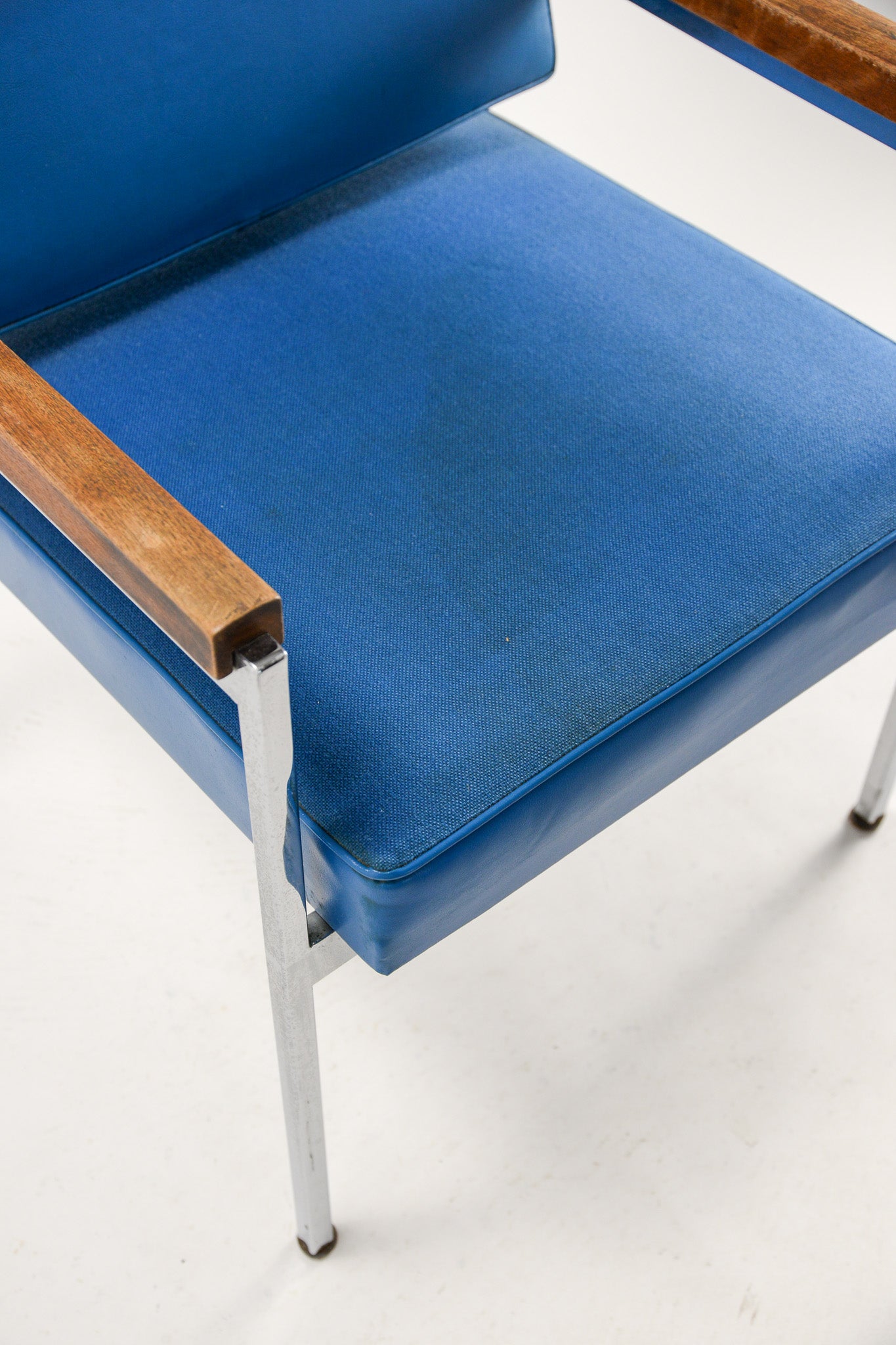 Blue Fabric Leather Armchair / ブルーファブリック アームチェア
