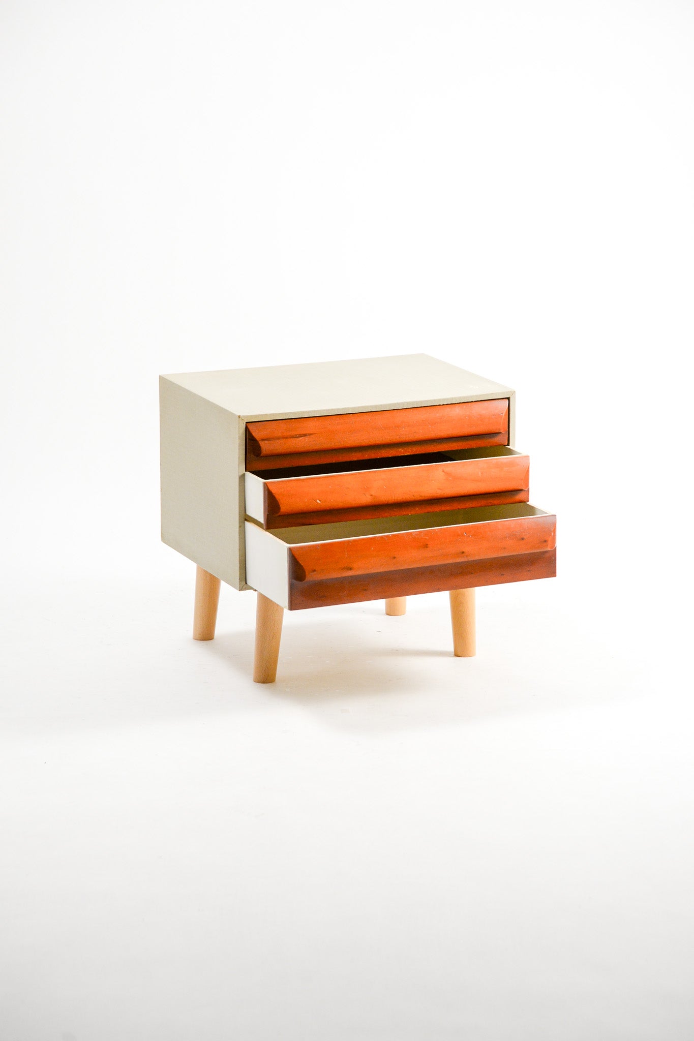 Wooden 3-Drawer Mini Cabinet / 木脚 3段ミニキャビネット