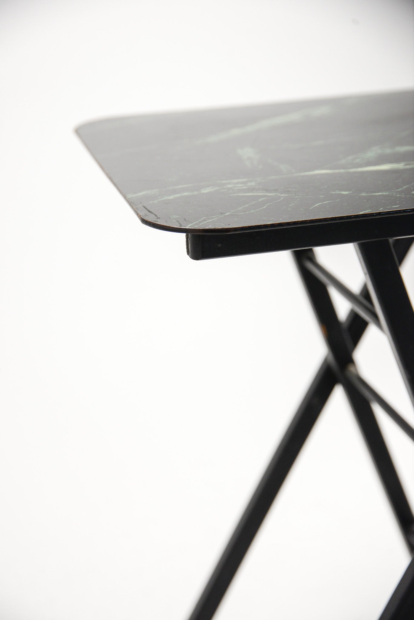 Folding Side Table Green & Black / 折りたたみ サイドテーブル (グリーン & 黒天板)