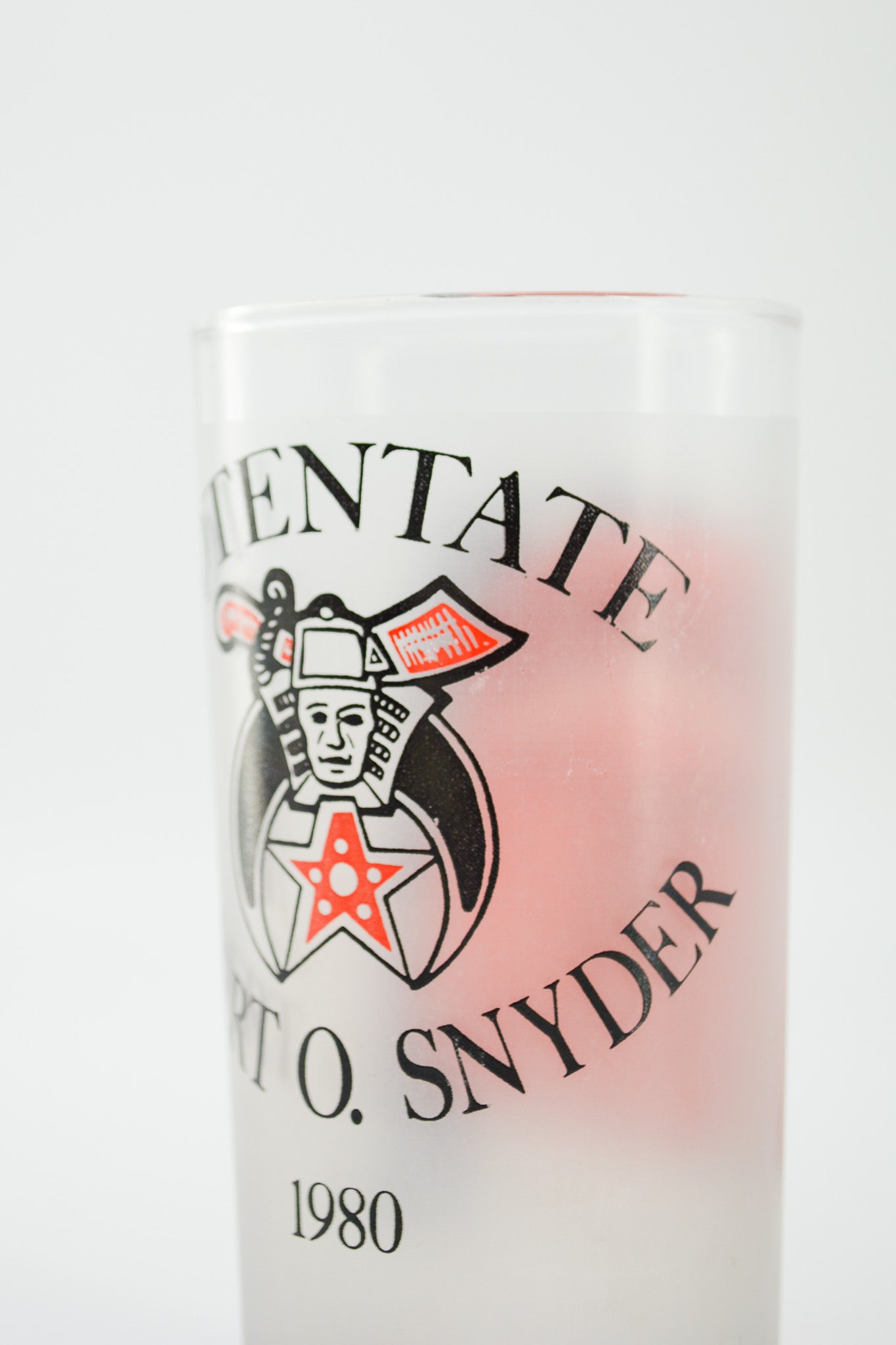 Shriners Glass with Fez Hat Print / シュライナー グラス フェズハットプリント