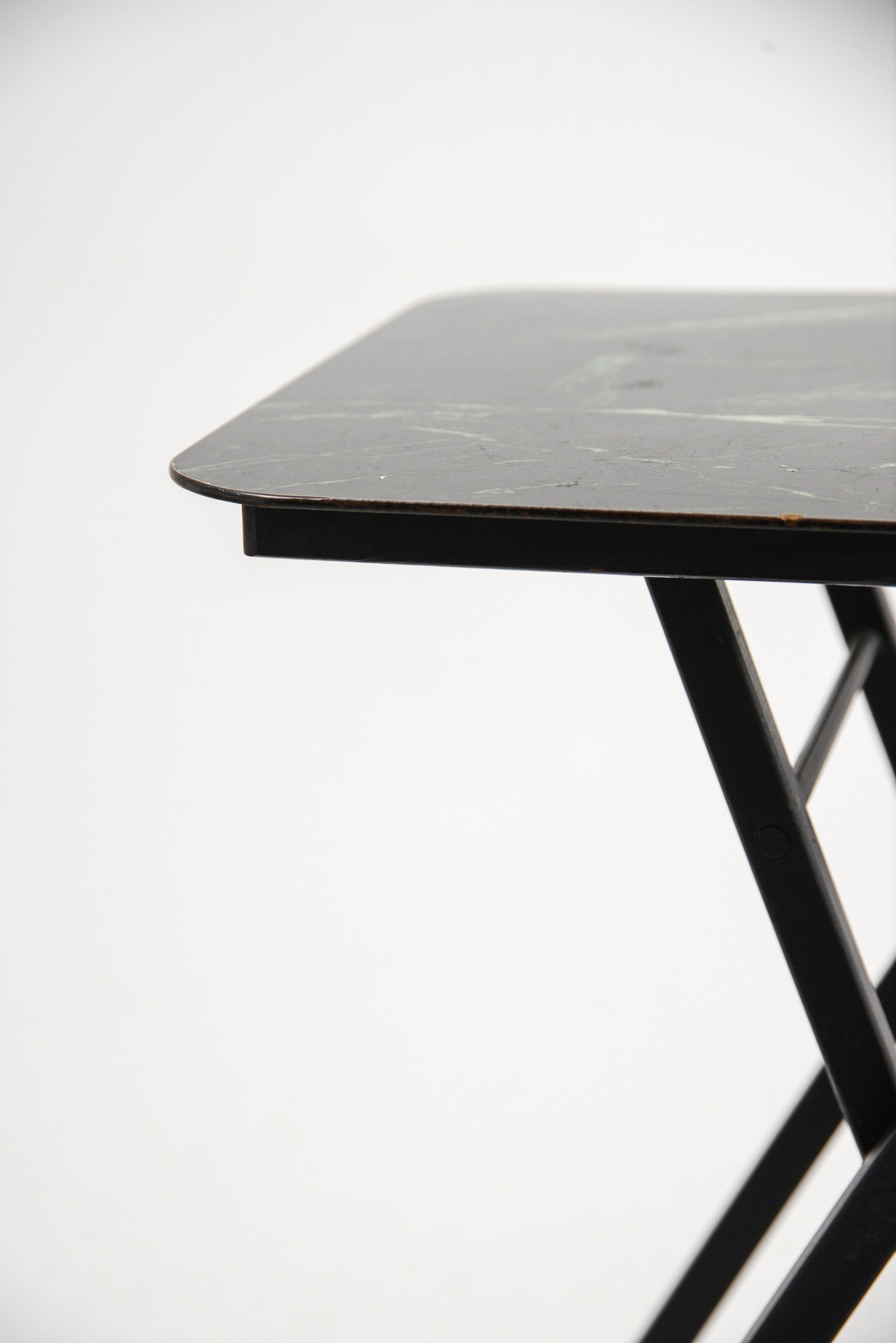 Folding Side Table Green & Black / 折りたたみ サイドテーブル (グリーン & 黒天板)