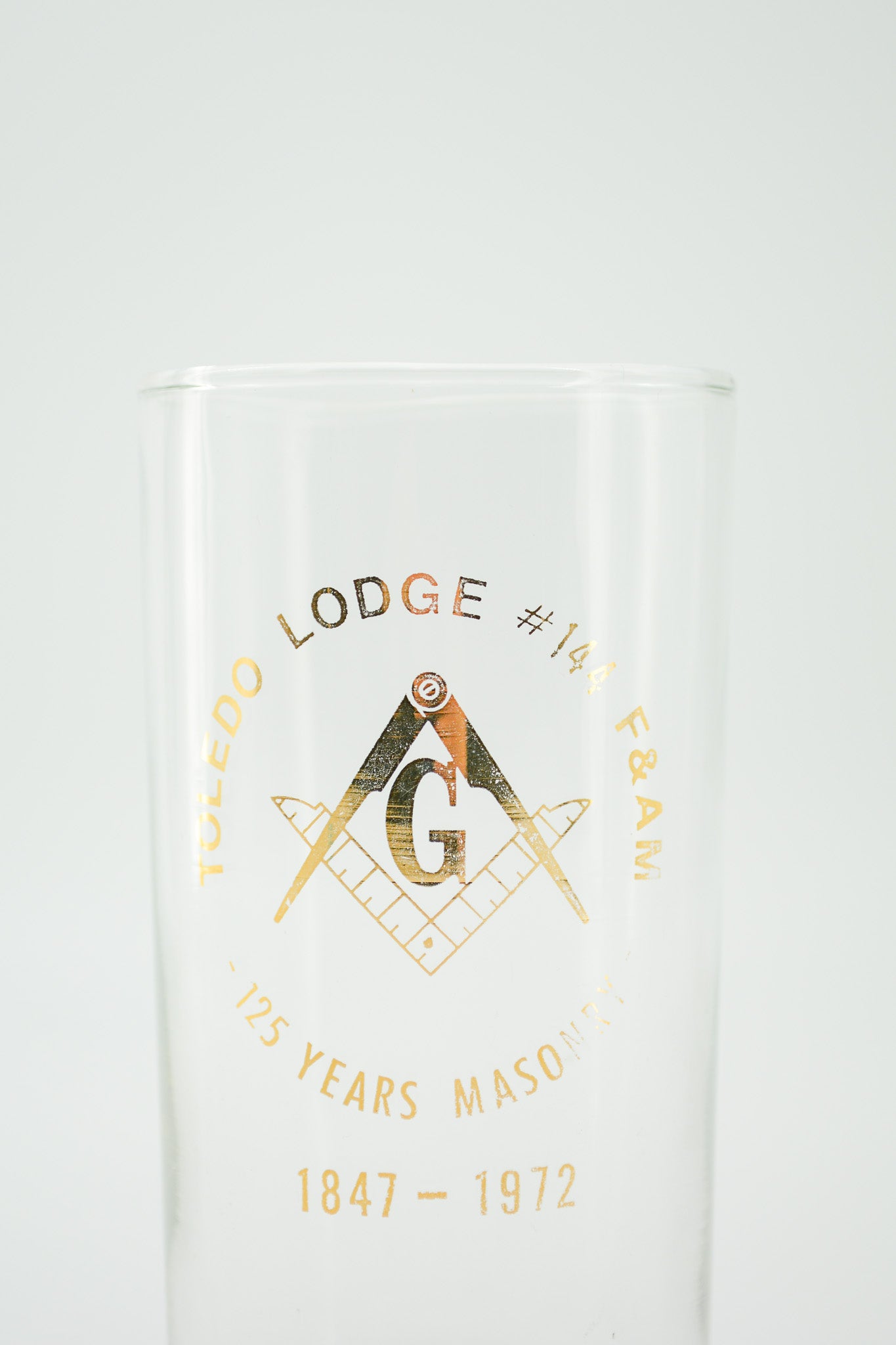 Toledo Lodge Freemasonry 125th Anniversary Glass / トレド・ロッジ フリーメイソン 125周年記念グラス