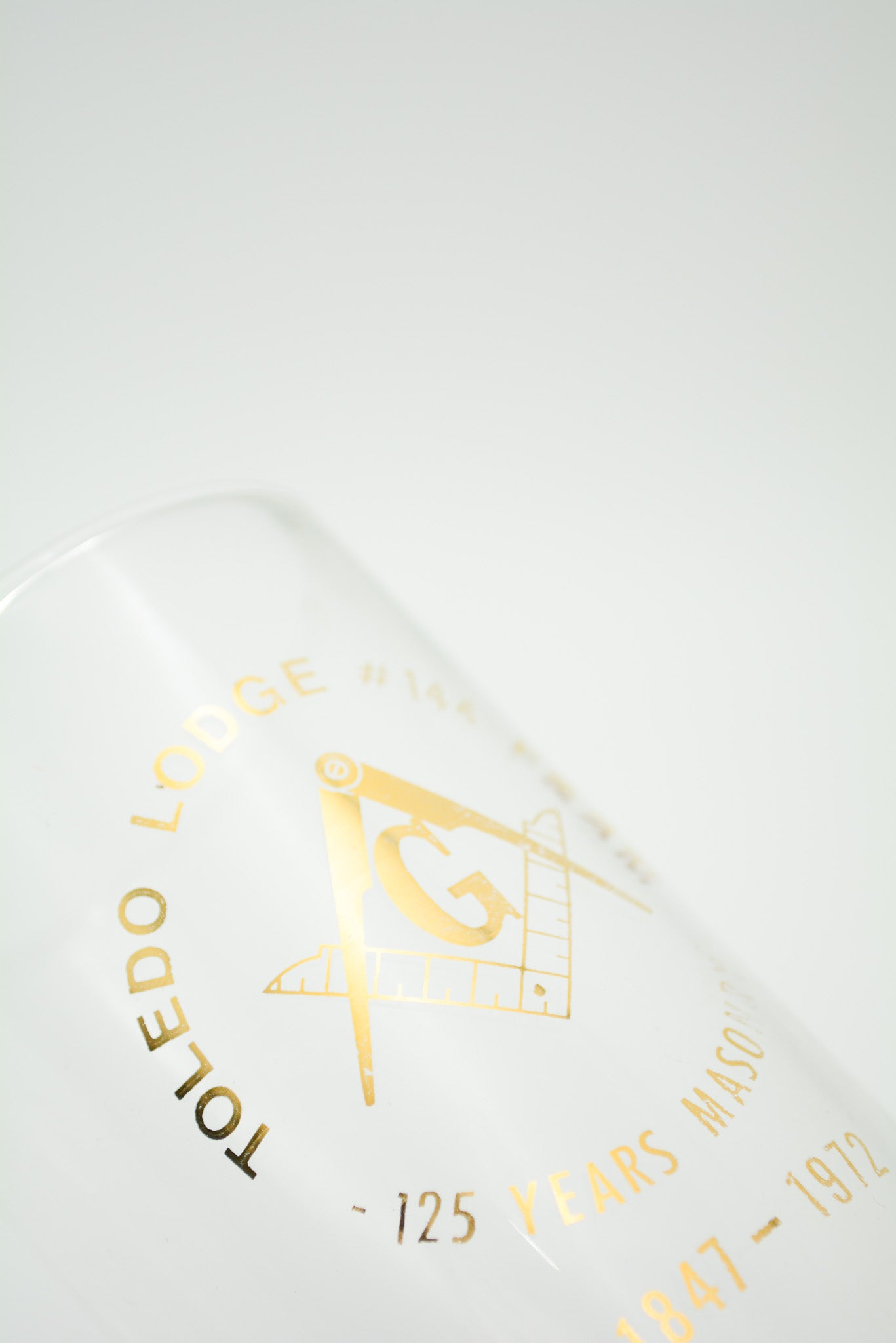Toledo Lodge Freemasonry 125th Anniversary Glass / トレド・ロッジ フリーメイソン 125周年記念グラス