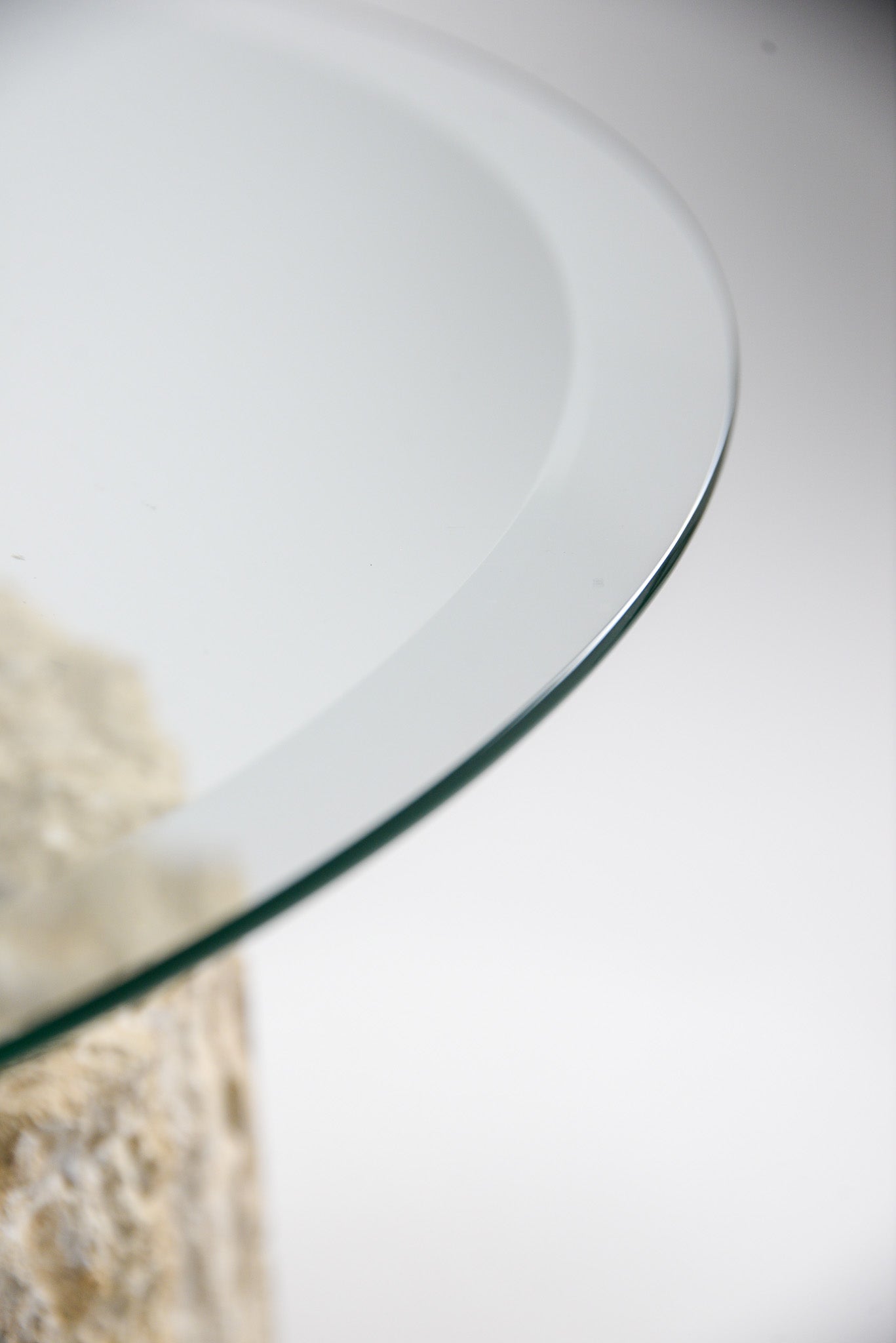 Glass Top Circle Side Table / ガラストップ サークルテーブル