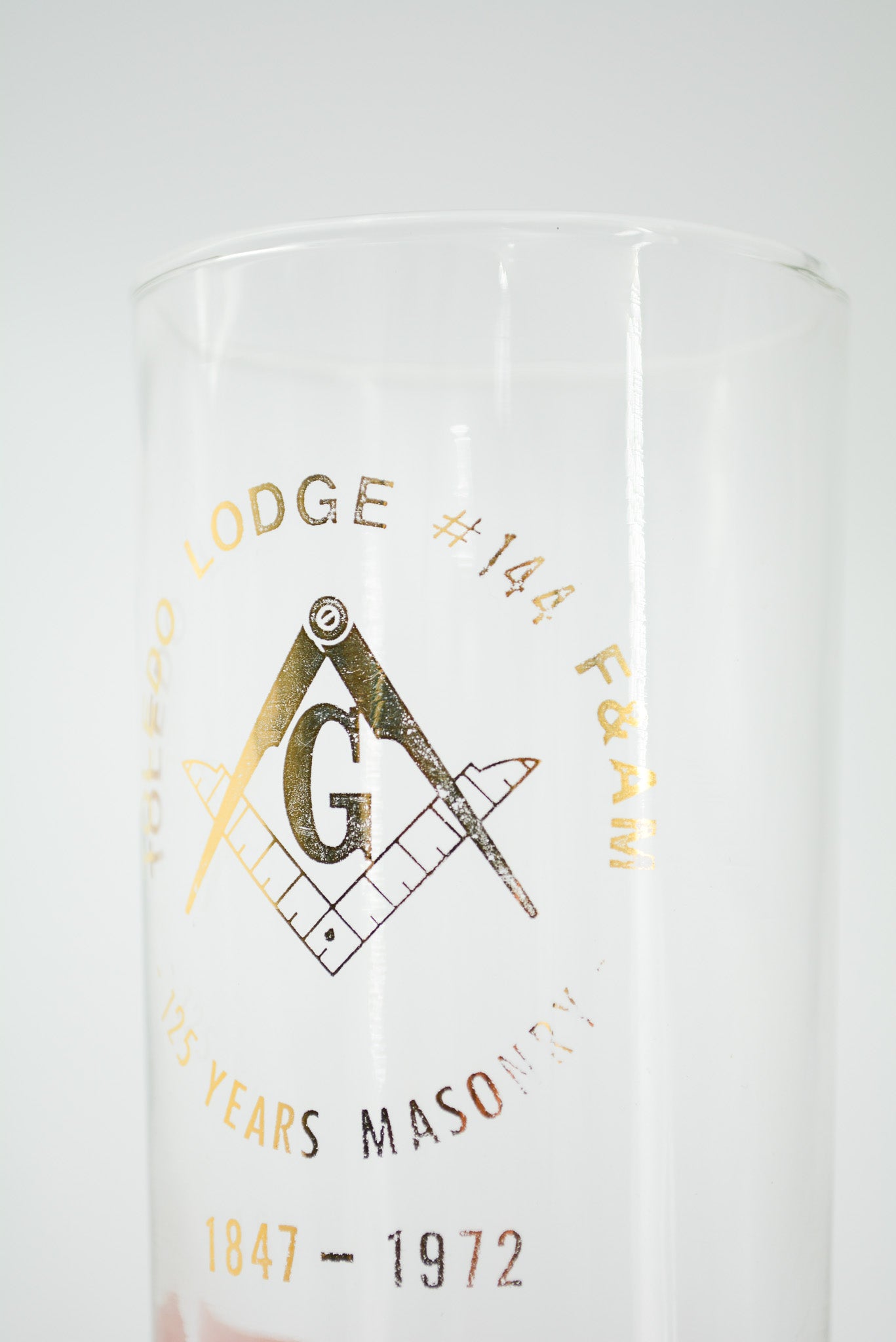 Toledo Lodge Freemasonry 125th Anniversary Glass / トレド・ロッジ フリーメイソン 125周年記念グラス