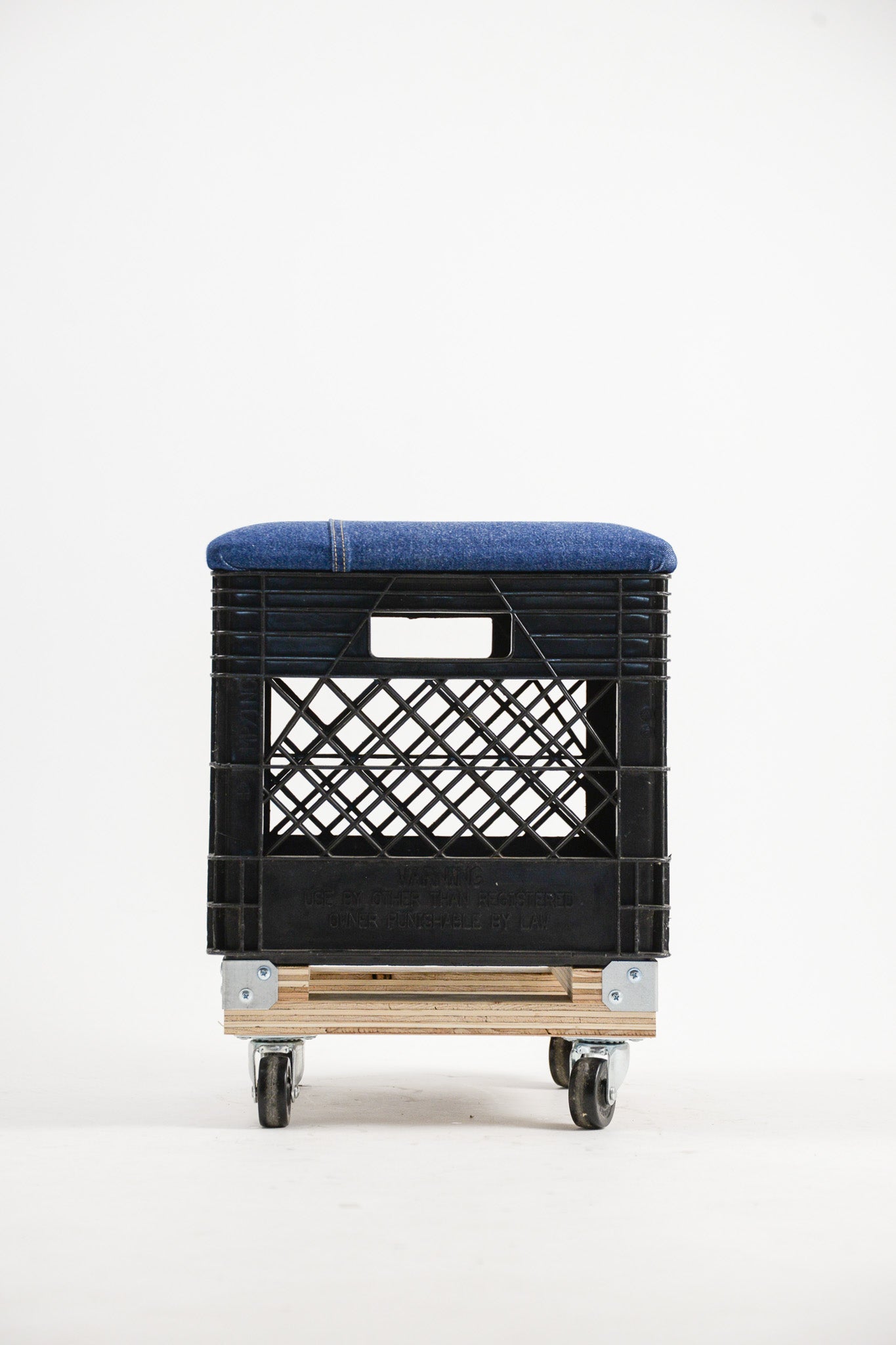 Caster Black Crate Stool / キャスター付きクレート(黒) スツール