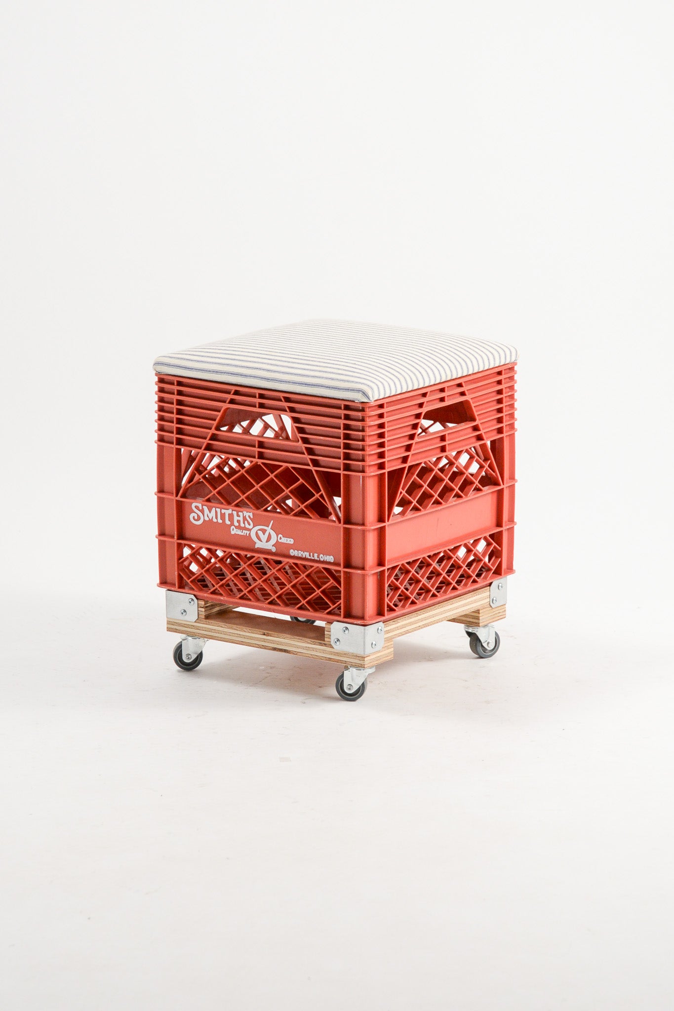 Caster Red Crate Stool / キャスター付きクレート(赤) スツール