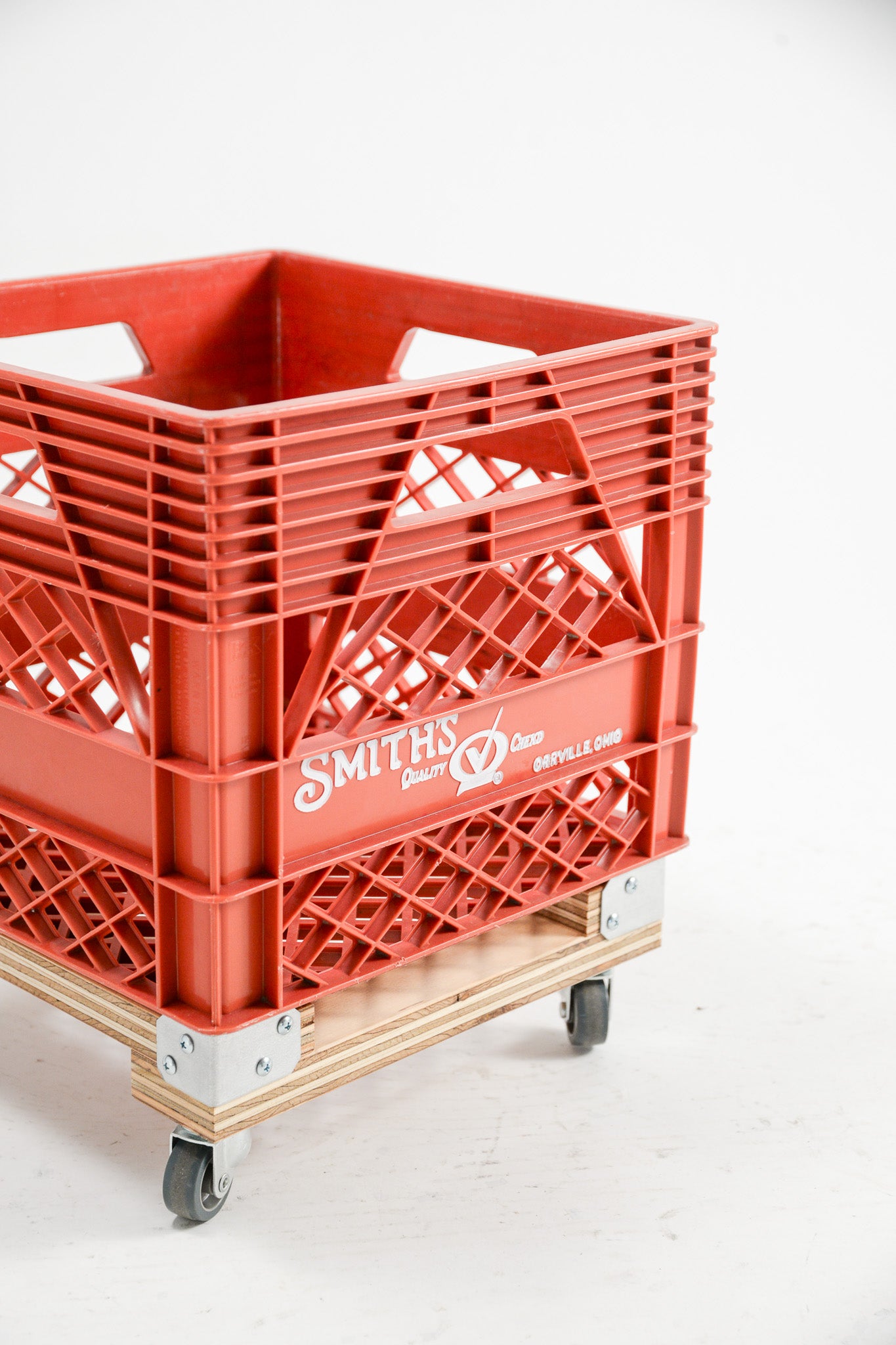 Caster Red Crate Stool / キャスター付きクレート(赤) スツール