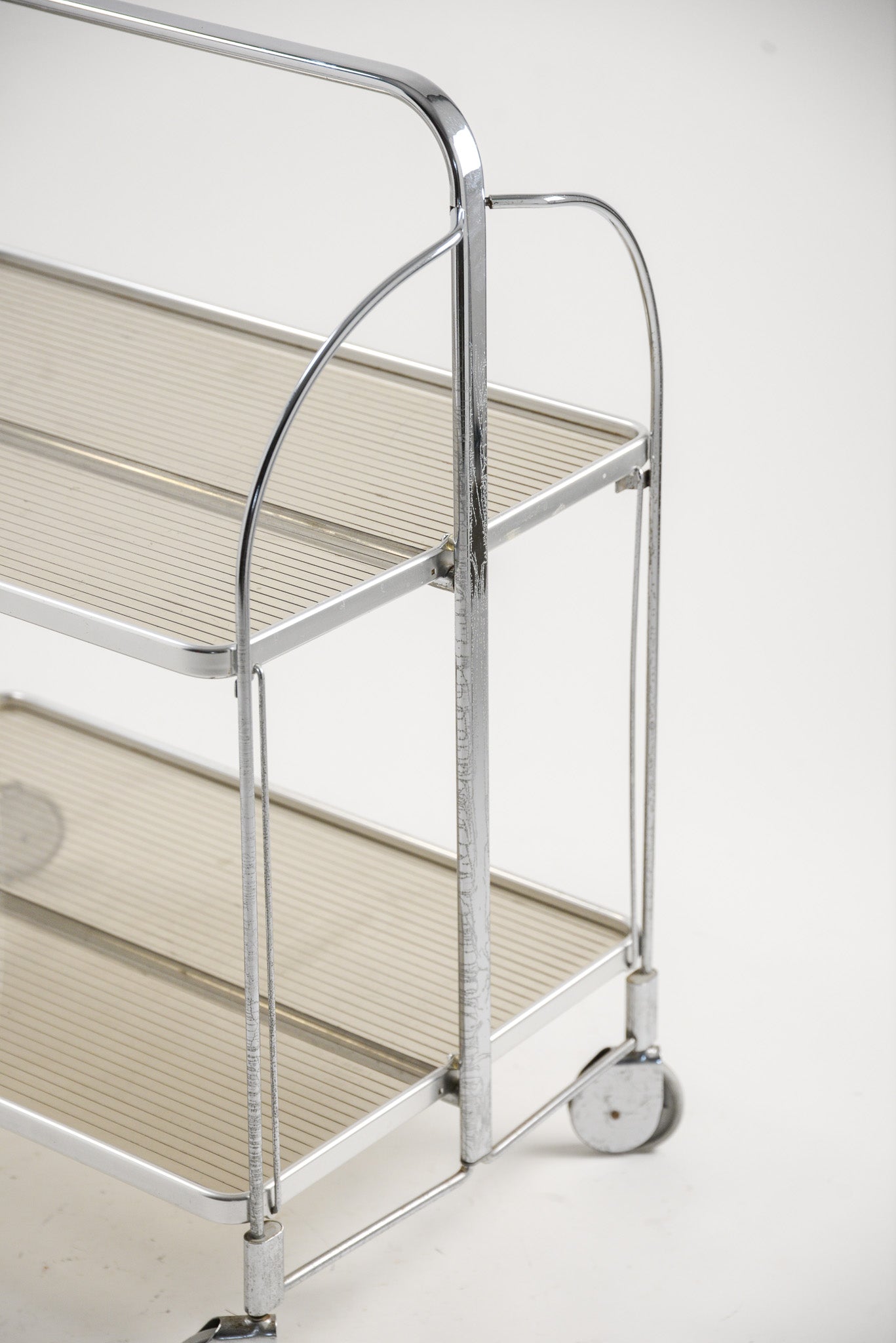 Chrome Acrylic Folding Wagon / クローム×アクリルトレー 折りたたみワゴン