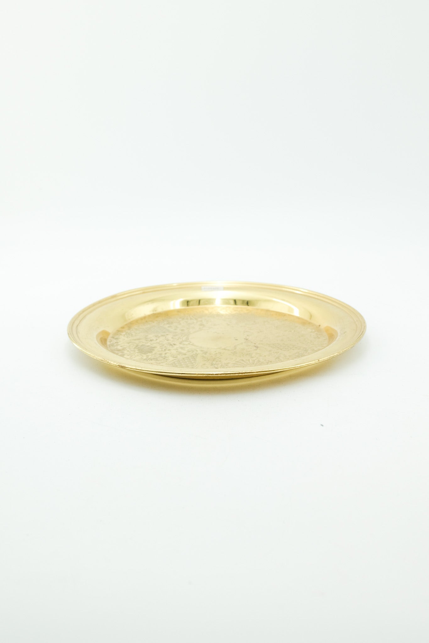 Solid Brass Etched Round Tray / 真鍮製 エッチング ラウンドトレイ