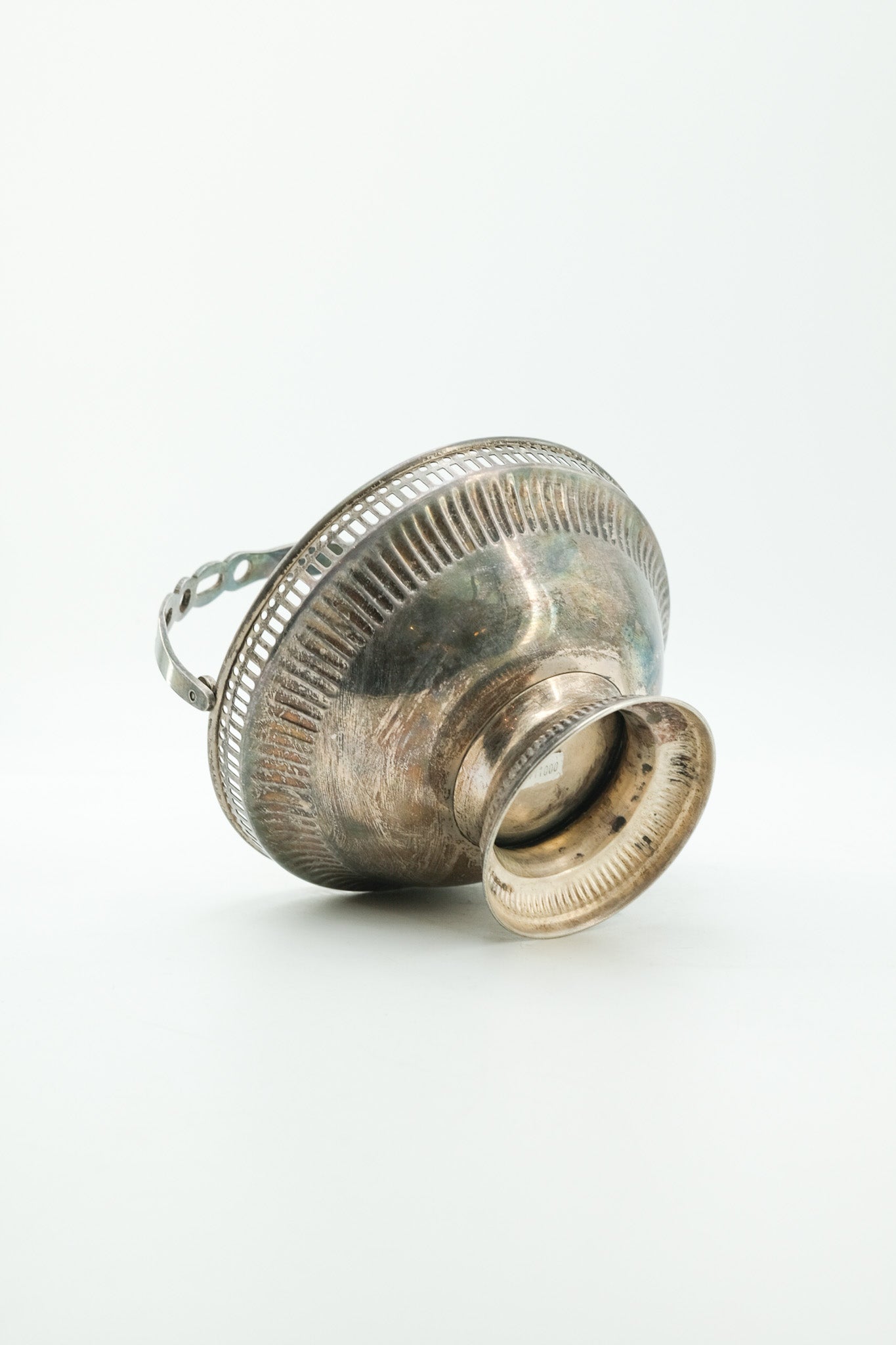 Silver-Plated Swing Handle Basket / シルバープレート スイングハンドル バスケット