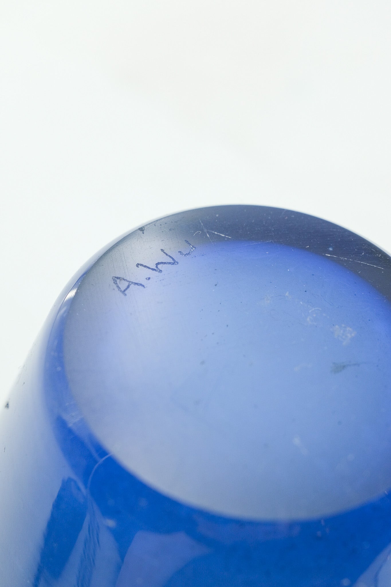 Blue and Yellow Tornado Line Glass Vase / ブルー＆イエロー トルネードライン ガラス花器
